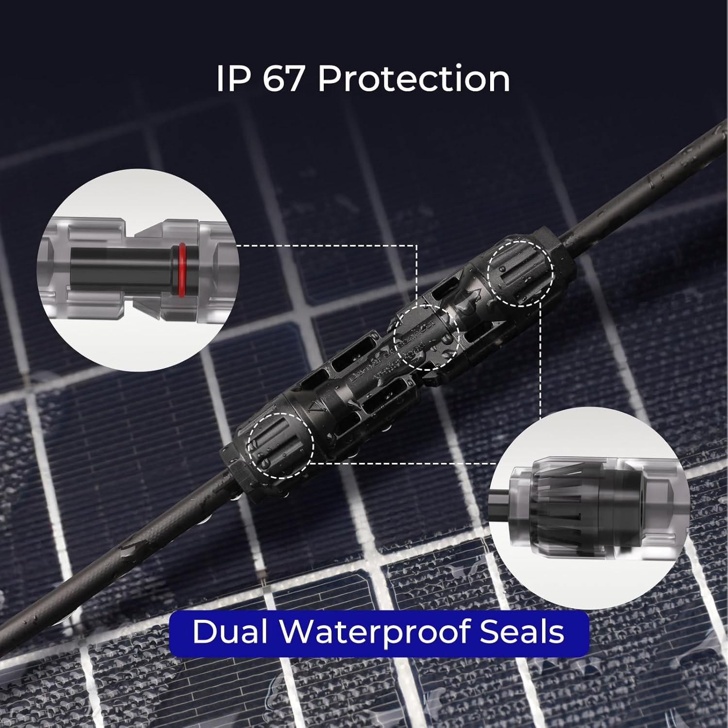 Renogy Solar Connectors Parallel Y Branch,MMF+FFM 1 Pair Solar Panel Wire for Solar Panel,Premium PC Material,Weatherproof and Durability - Image 5