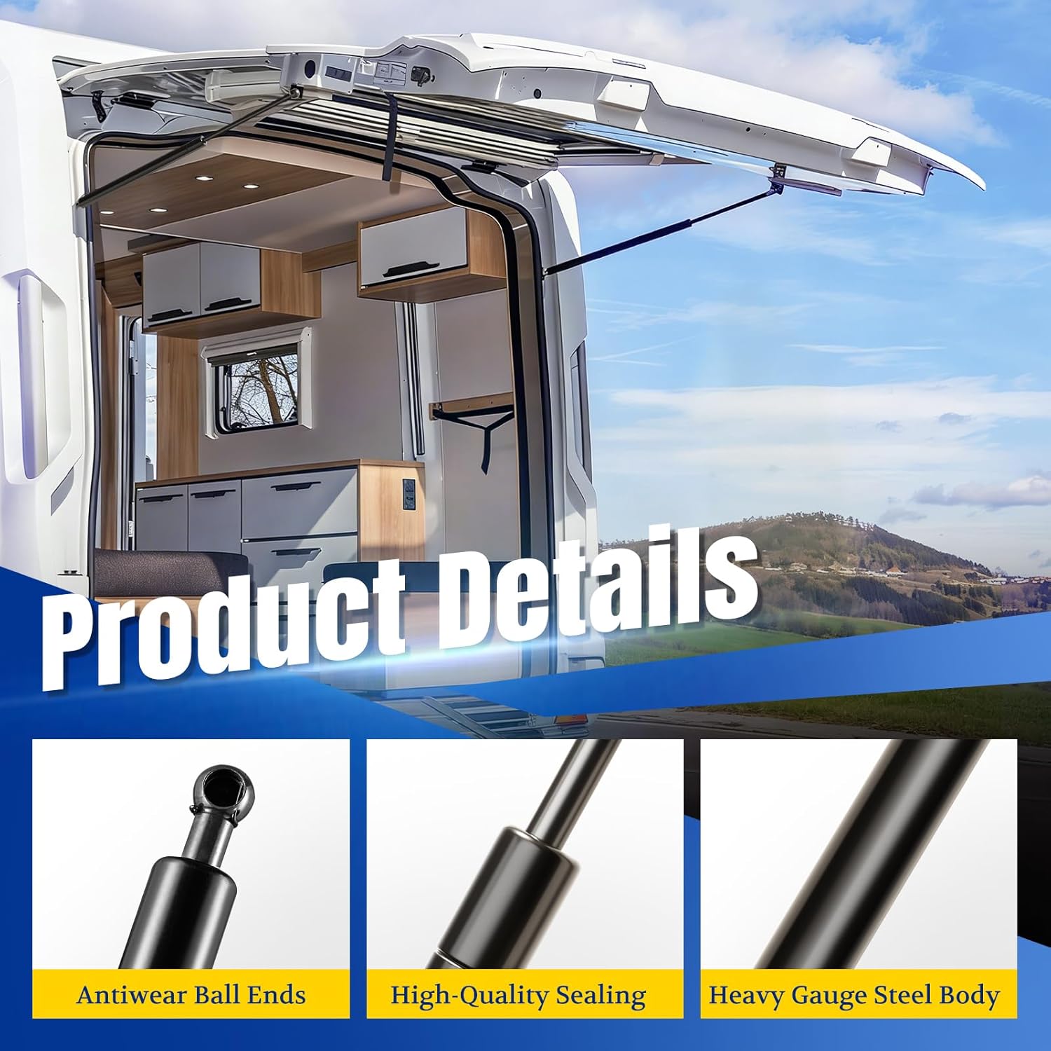 ARANA ST360M110010 36 inch Gas strut 100LB/445N, 36 Gas Struts for Heavy Lid, Springlift Gas Springs 36” for Clamshell Snowmobile Trailer Truck Cover Bed Trap Door Outdoor Kicthen Door, Set of 2 - Image 5