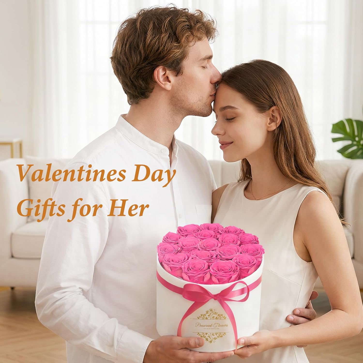 17 Forever Flowers in a Luxury Suede Box, Preserved Roses Birthday Gifts for Women, Romantic Anniversary Valentines Day Gifts for Girlfriend Wife Her, Pink - Image 2