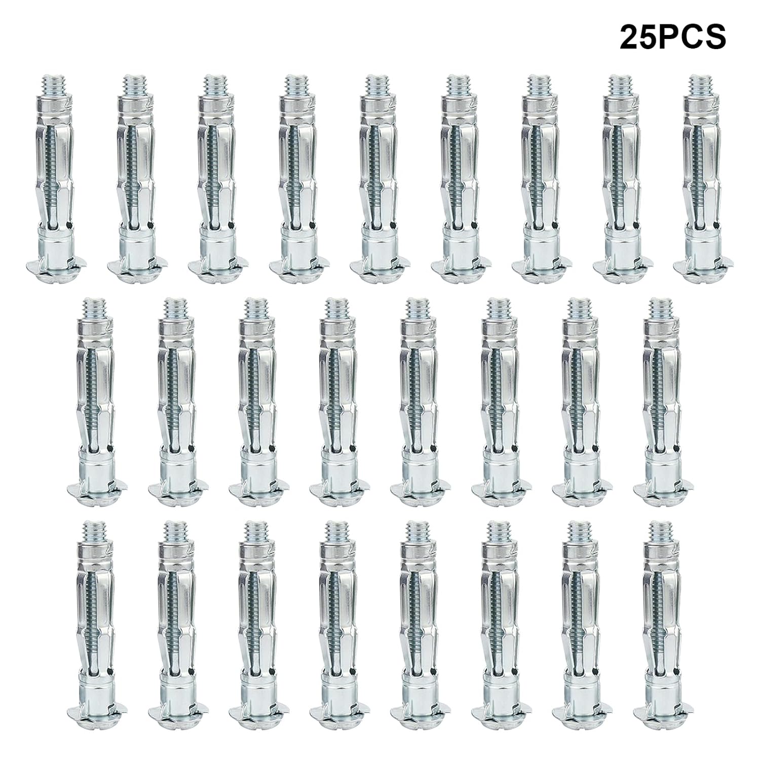 25pcs Hollow Wall Anchors,M4×38mm Molly Bolts for Drywall,Dry Wall Screw Anchor for Drywall Ceiling Gypsum Plasterboard Fixings,PlasterWall Anchors Plugs Expansion Bolt(Silver) - Image 8