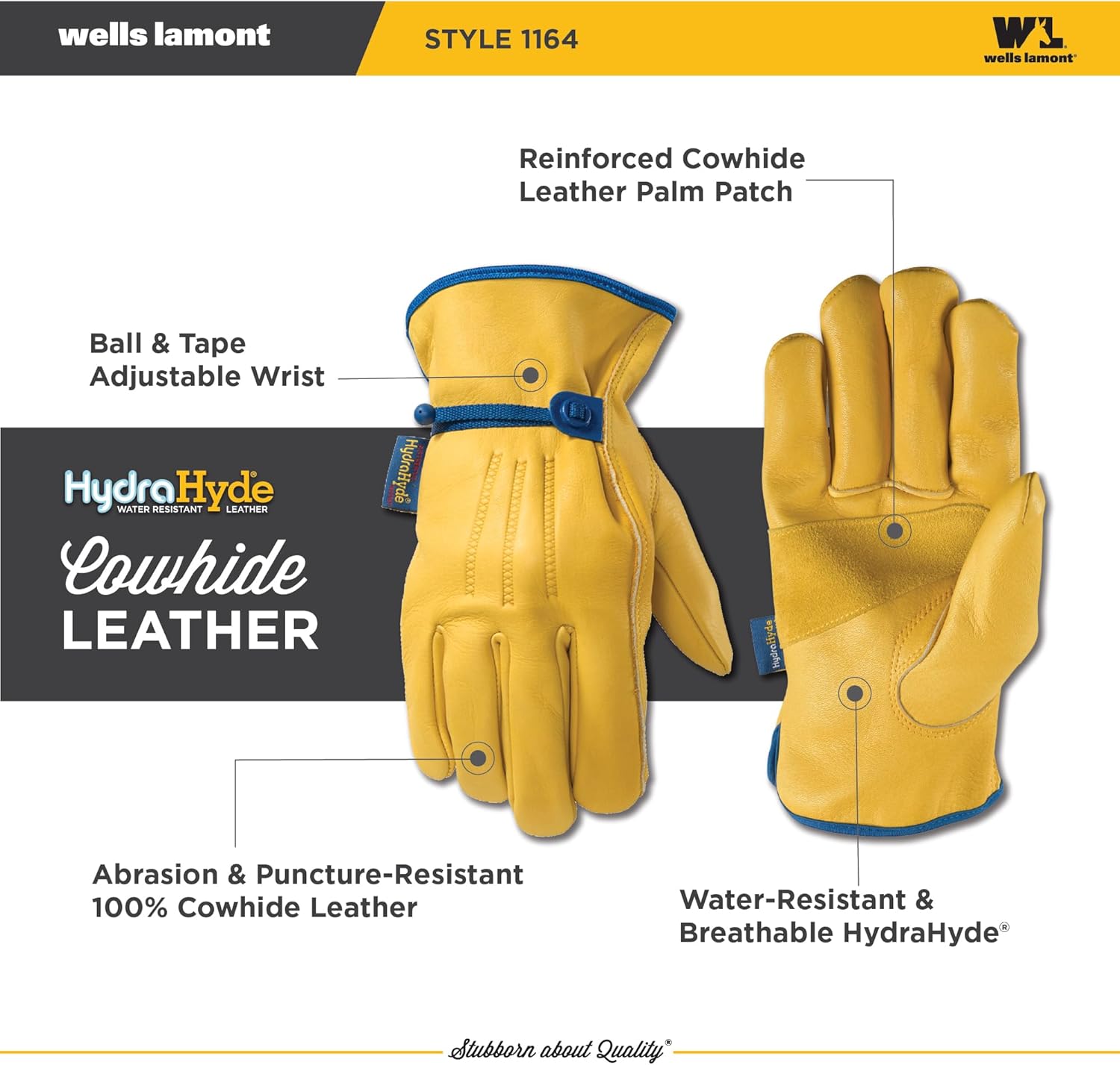 Wells Lamont Men's Adjustable HydraHyde Leather Work Gloves – Water-Resistant, Breathable, Durable – Ideal for Gardening, Landscaping, Ranching – Heavy Duty Leather Work Gloves – Saddletan, X-Large - Image 6
