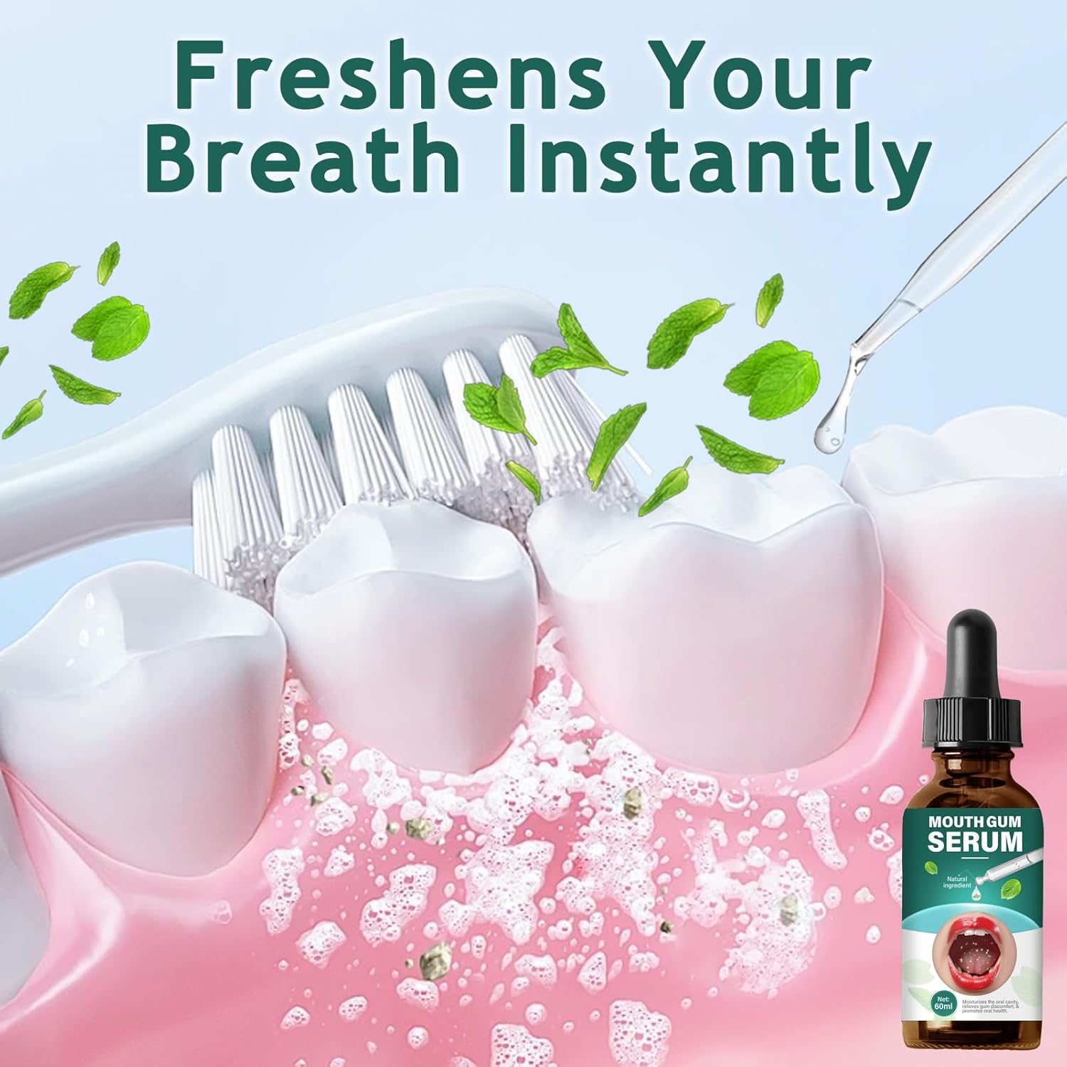 Gum Restore Drops, Gum Repair for Receding Gums & Stain Removal, Bad Breath Treatment for Adults(Dark Green, 2 Fl Oz) - Image 6