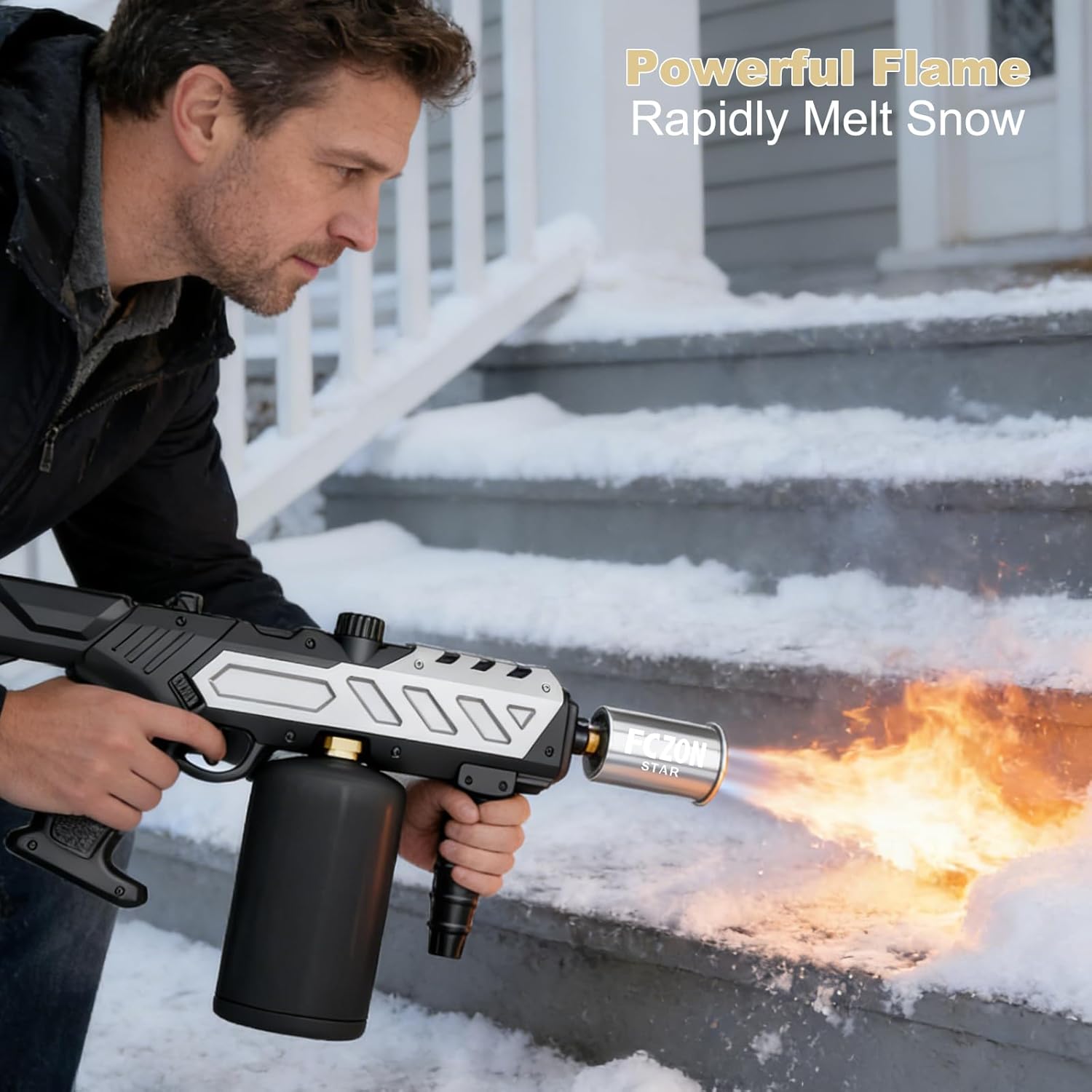FCZON Flame Thrower Gun, Detachable Cooking Propane Torch Gun with Adjustable Flame, Powerful Blow Torch for BBQ, Searing Steak, Welding, Camping((Propane Tank Not Included) - Image 6