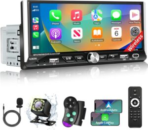 Single Din Car Stereo with Wireless...