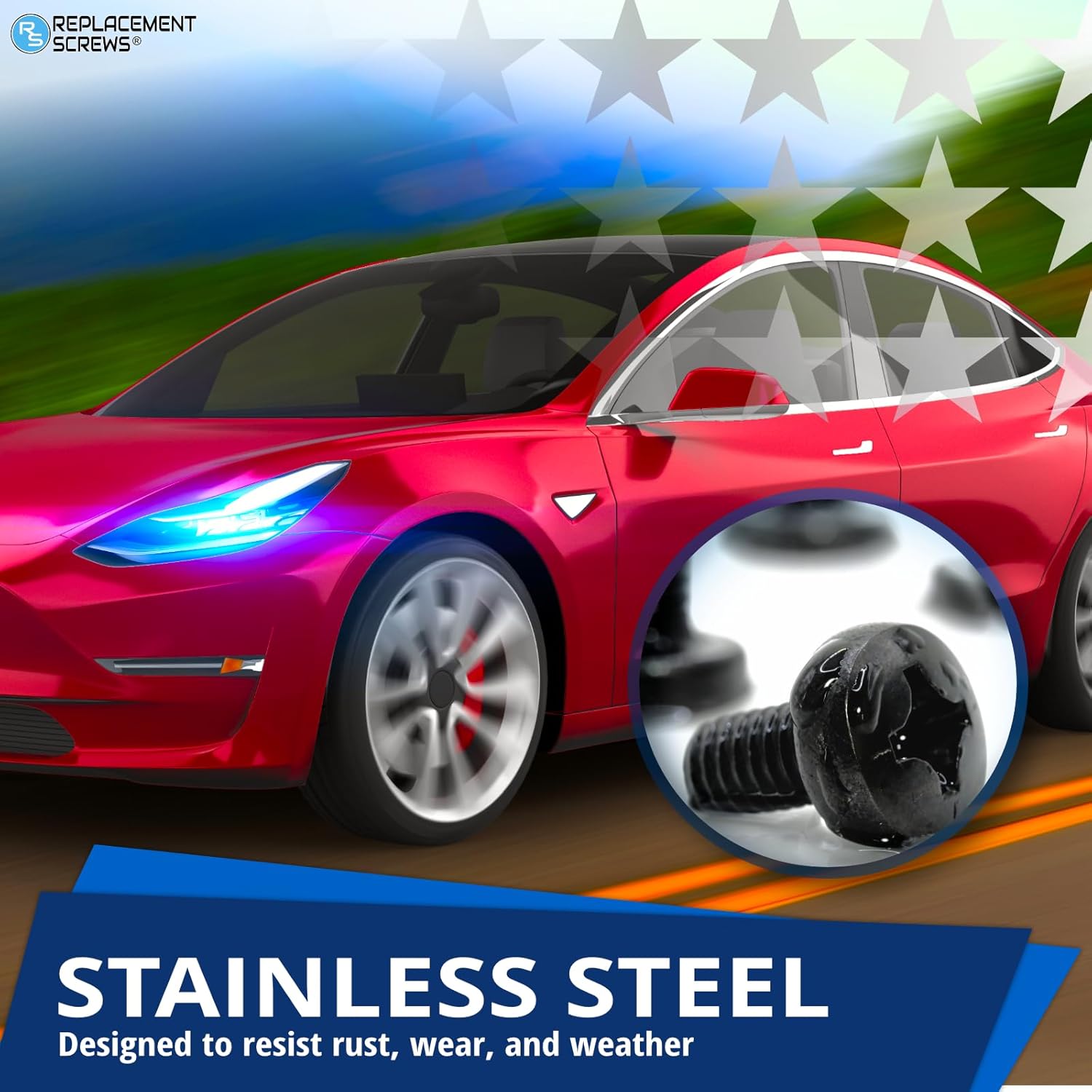 License Plate Screws Compatible with Tesla Model Y (My) - Stainless Steel - Black Oxide - Standard Length - Rear (Pack of 4) - Image 2