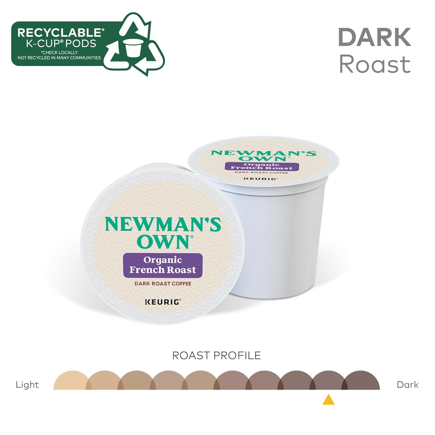 Newman's Own Organic French Roast Coffee, Keurig Single Serve K-Cup Pods, Dark Roast Coffee, 60 Count, (6 Packs of 10) - Image 5
