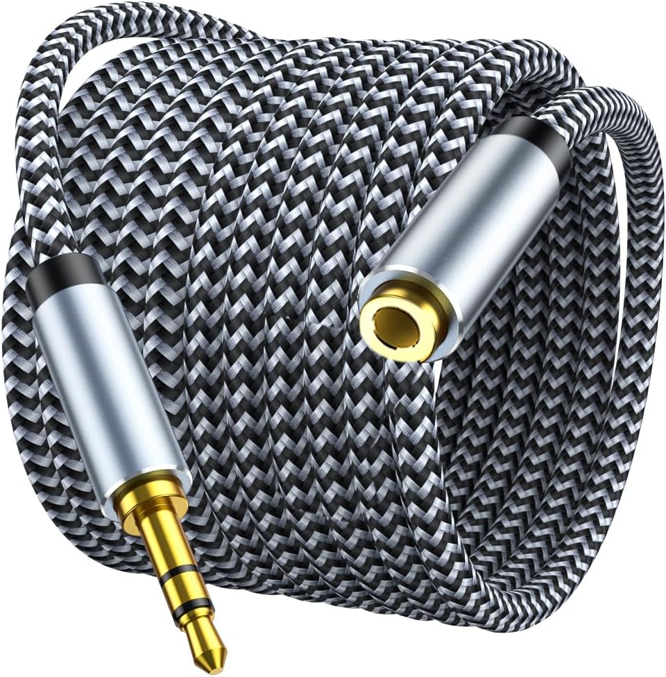 Headphone Extension Cable 10ft - Aux 3.5mm Extension Cable Male to Female, 1/8 Inch TRS Stereo Audio Jack Extender for Car, Speaker, TV, PC (Audio Only, No Mic)