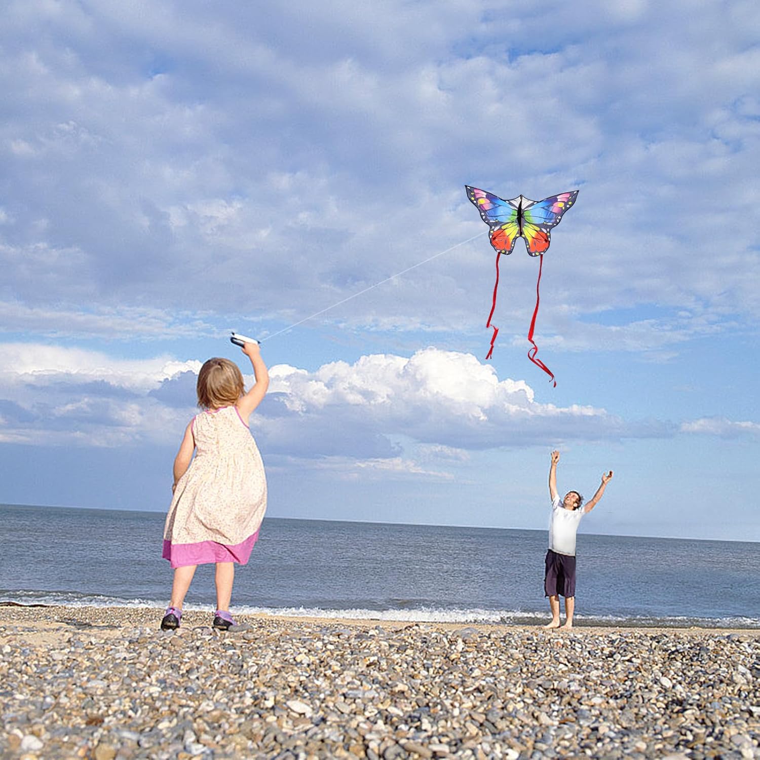 Butterfly Kites for Kids and Adults, Easy to Fly Large Single Line Kite for Boys and Girls - 55" x 28" Beach Kite for Beginners, 300ft String Handle Included - Image 4
