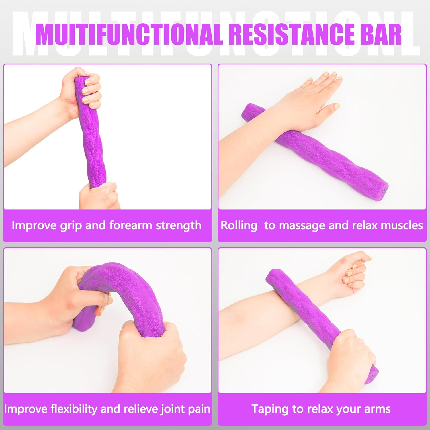 DICYWUDI Flex Therapy Bar and Grip Strength Trainers set, Physical Therapy & Resistance Bar for Golfers Elbow, Tendinitis, Wrist,Forearms Pain, Improve Grip Strength and Relieve Pain - Image 4