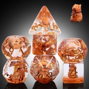 Capybara DND Dice Set with Cute Ani...