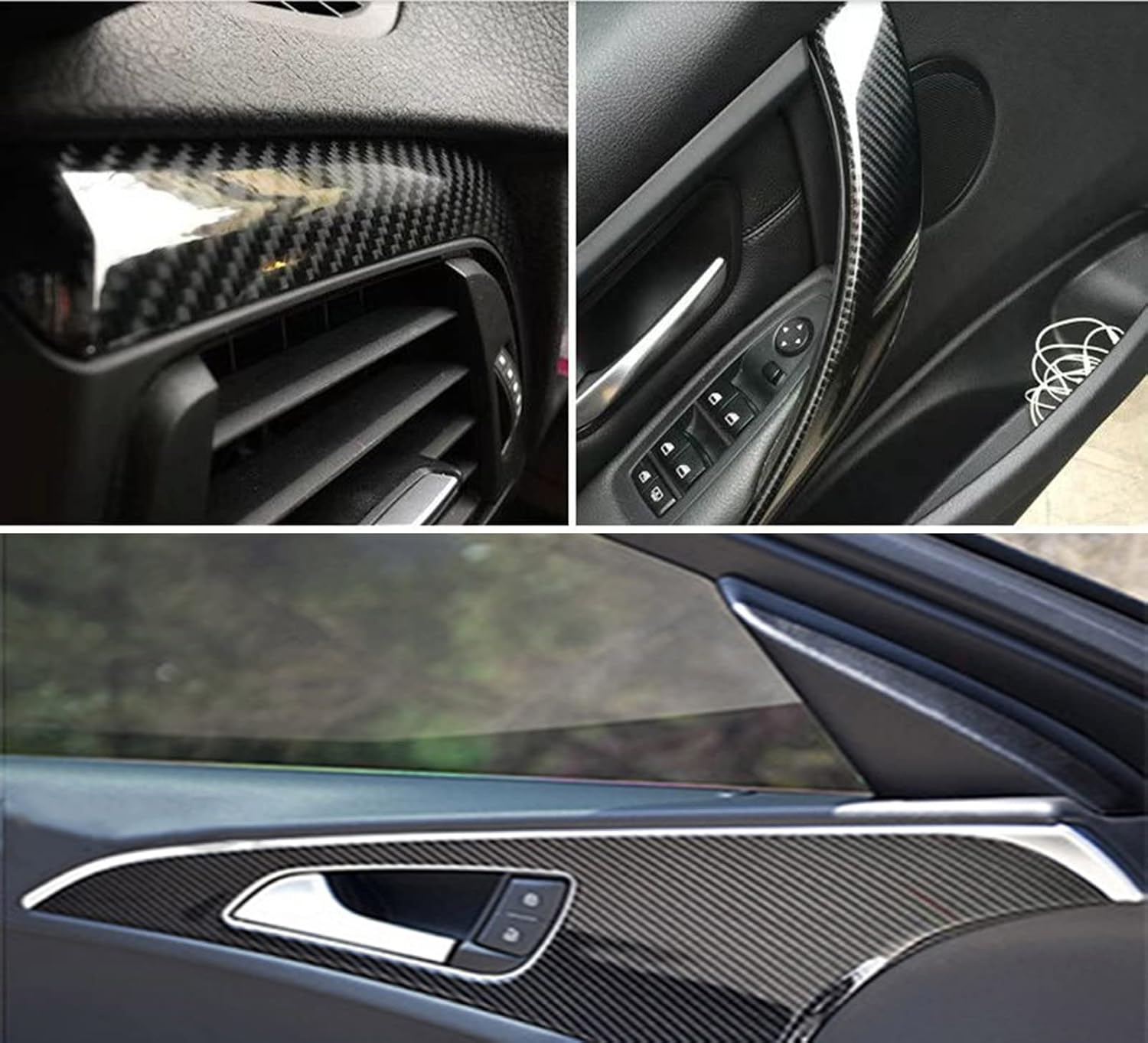 Carbon Fiber Vinyl Wrap 10ft x 1ft Self Adhesive Film, Black Vinyl Wrap Bubble Free with Air Release Technology, Perfect for Cars DIY Exterior Interior Protection (Black Carbon Fiber, 10ft x 1ft) - Image 2
