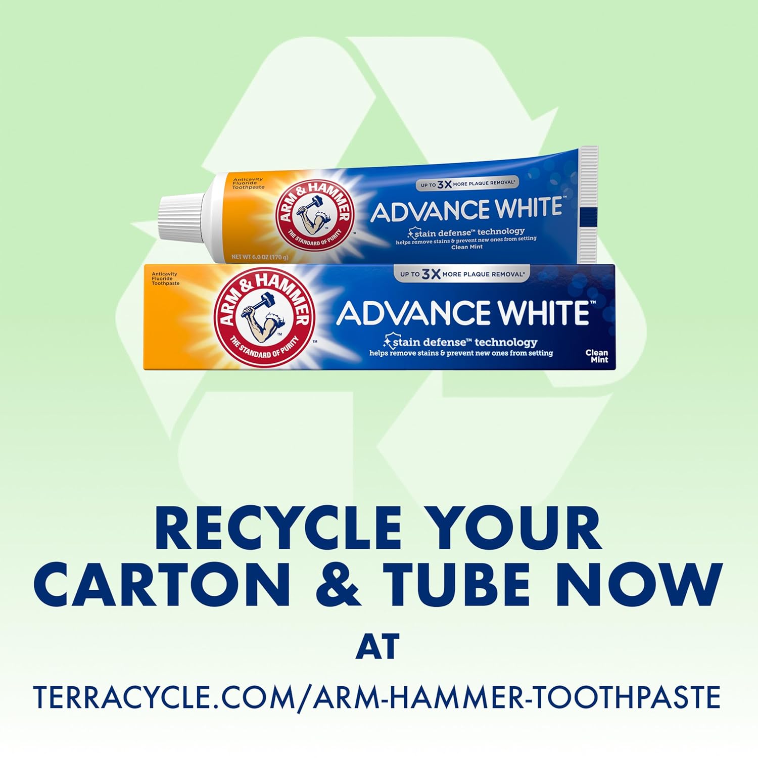 ARM & HAMMER Advance White Toothpaste, Teeth Whitening Baking Soda Toothpaste with Stain Defense Technology and Fluoride, Clean Mint Flavor, 6.0 Oz (4 Pack) - Image 8