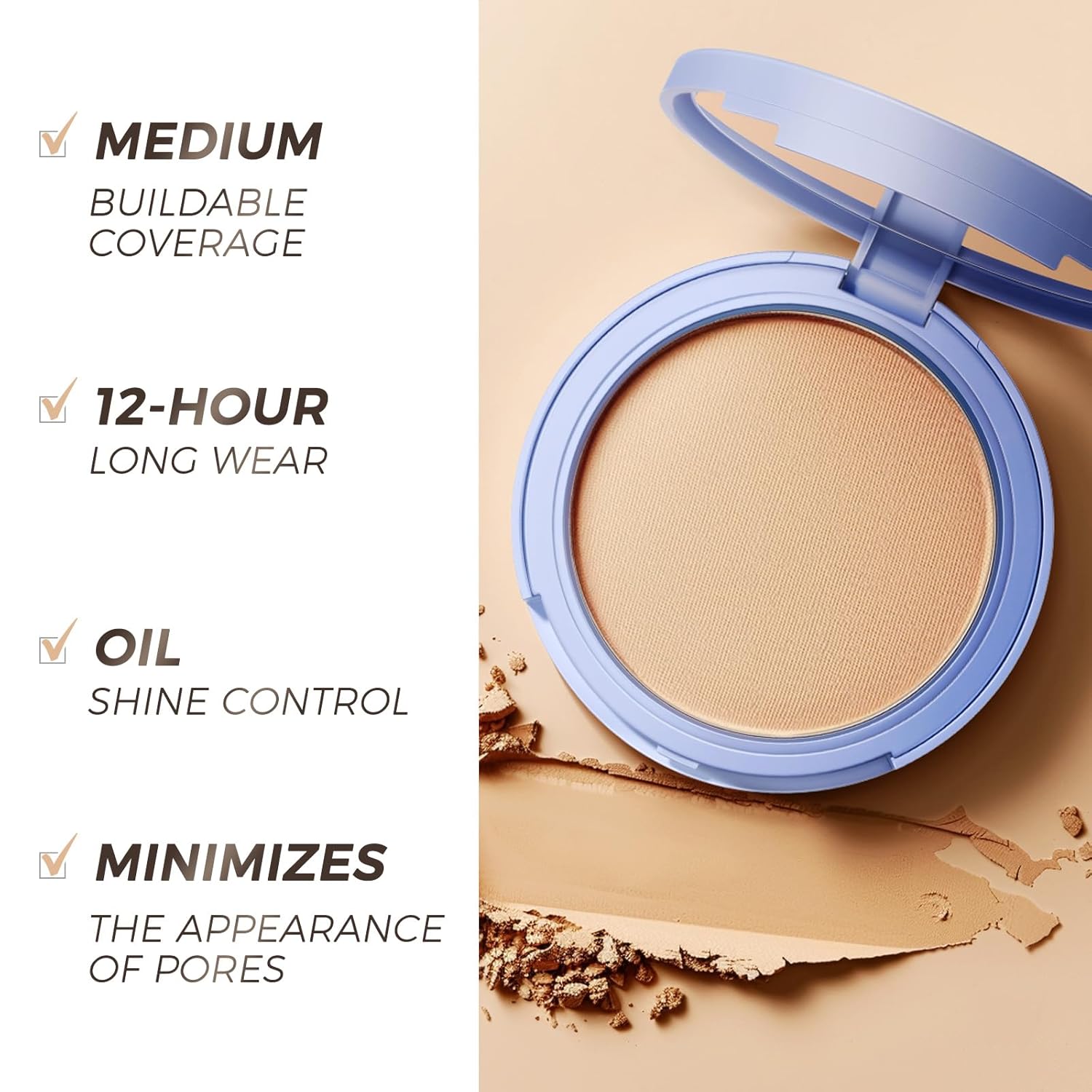 SACE LADY Face Powder Waterproof Sets Makeup, Controls Shine, Smooth Fine Lines for Flawless Lightweight Finish, Long Lasting Matte Compact Setting Powder Cosmetics Cruelty-free, 0.35oz (#03) - Image 7