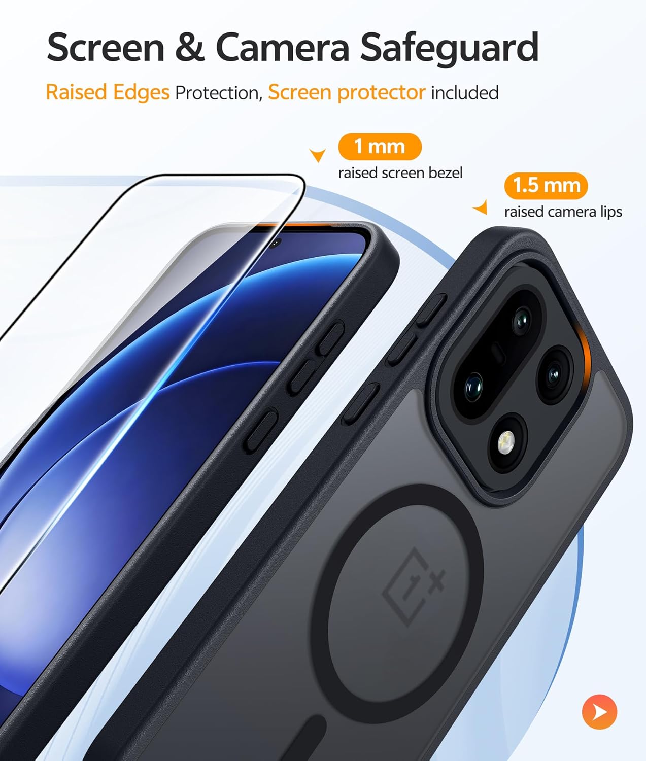 FNTCASE for Oneplus 15 Case: Magnetic Matte Translucent Frosted Slim Shockproof Cell Phone Cover | Durable Screen Protector | Military Grade Protection Drop Proof Protective Cases, 6.78 inches - Image 4