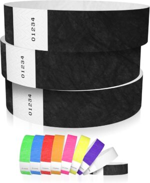 600 WristCo Black Tyvek Wristbands ...