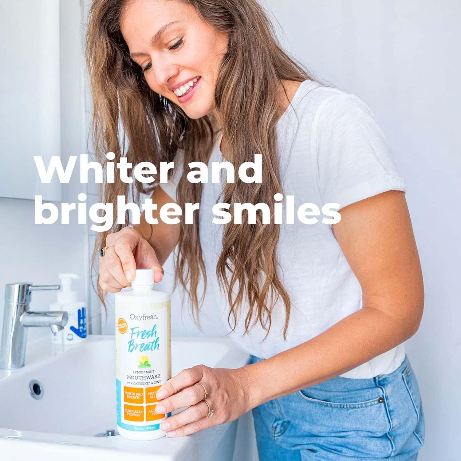 Oxyfresh Lemon Mint Fresh Breath Mouthwash – Bad Breath Treatment – SLS & Fluoride Free – Alcohol Free, Gentle Nonburning with Xylitol & Essential Oils – 16 Fl Oz (Pack of 3) - Image 7