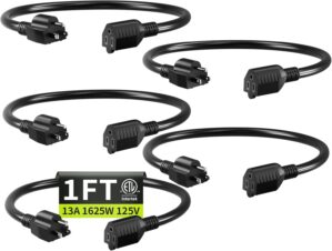Short Extension Cord 1FT 5 Pack,16 ...