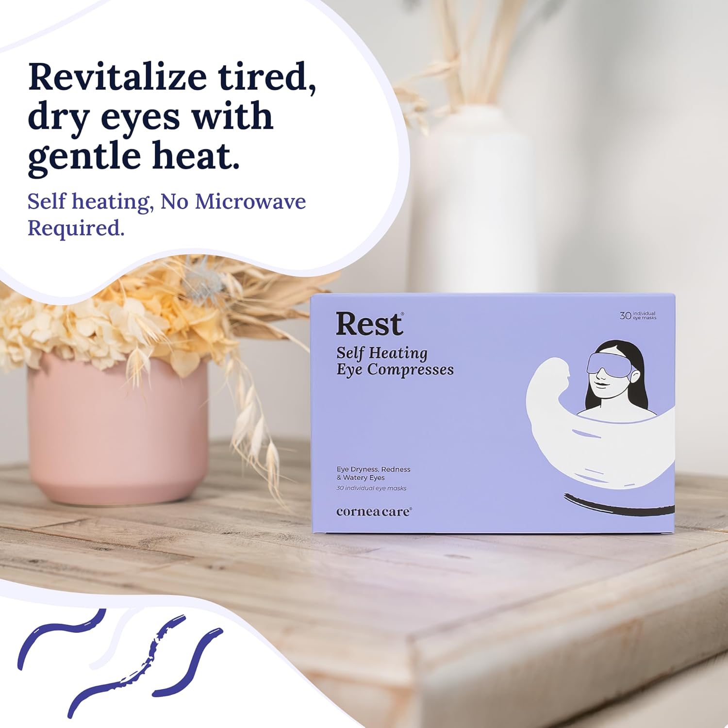 CorneaCare Rest: Self Heating Warm Compress for Dry Eyes | Heated Eye Mask for Fast Relief | Steam Mask for Stye Treatment | No Microwave or Washcloth Needed | Travel Ready Warm Compress | 30 Count - Image 8