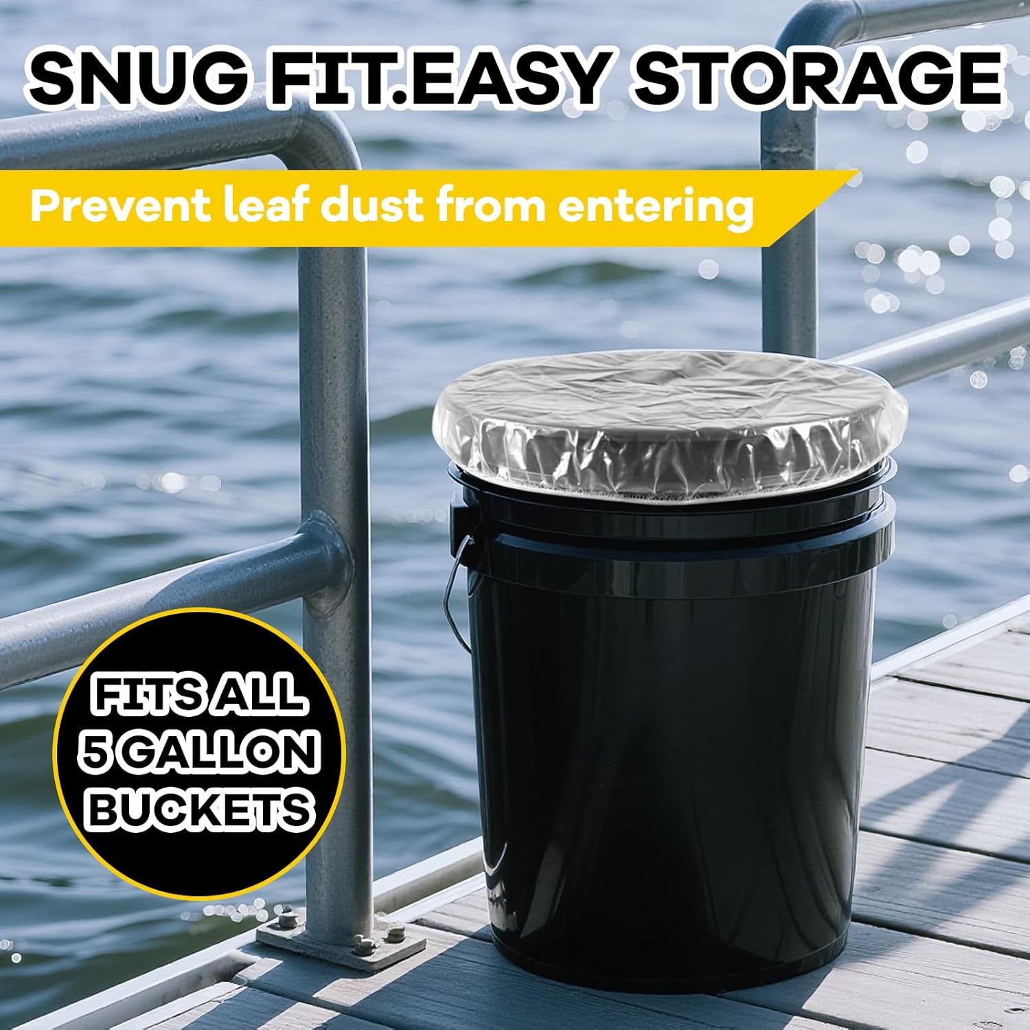 Plastic Bucket Lid, 5 Gallon Size, Disposable Can Covers, 50 Pack - Image 3
