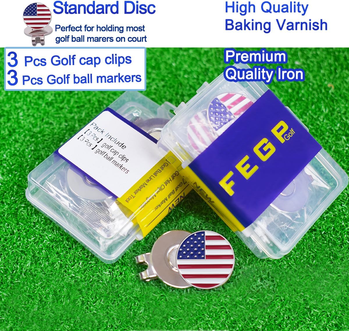 6 Pcs Golf Ball Markers with Magnetic Hat Clips Value Sets - Soft Enamel Technique for Men Women Golfer, Removable Attaches Easily to Golf Cap Premium Gifts. - Image 6