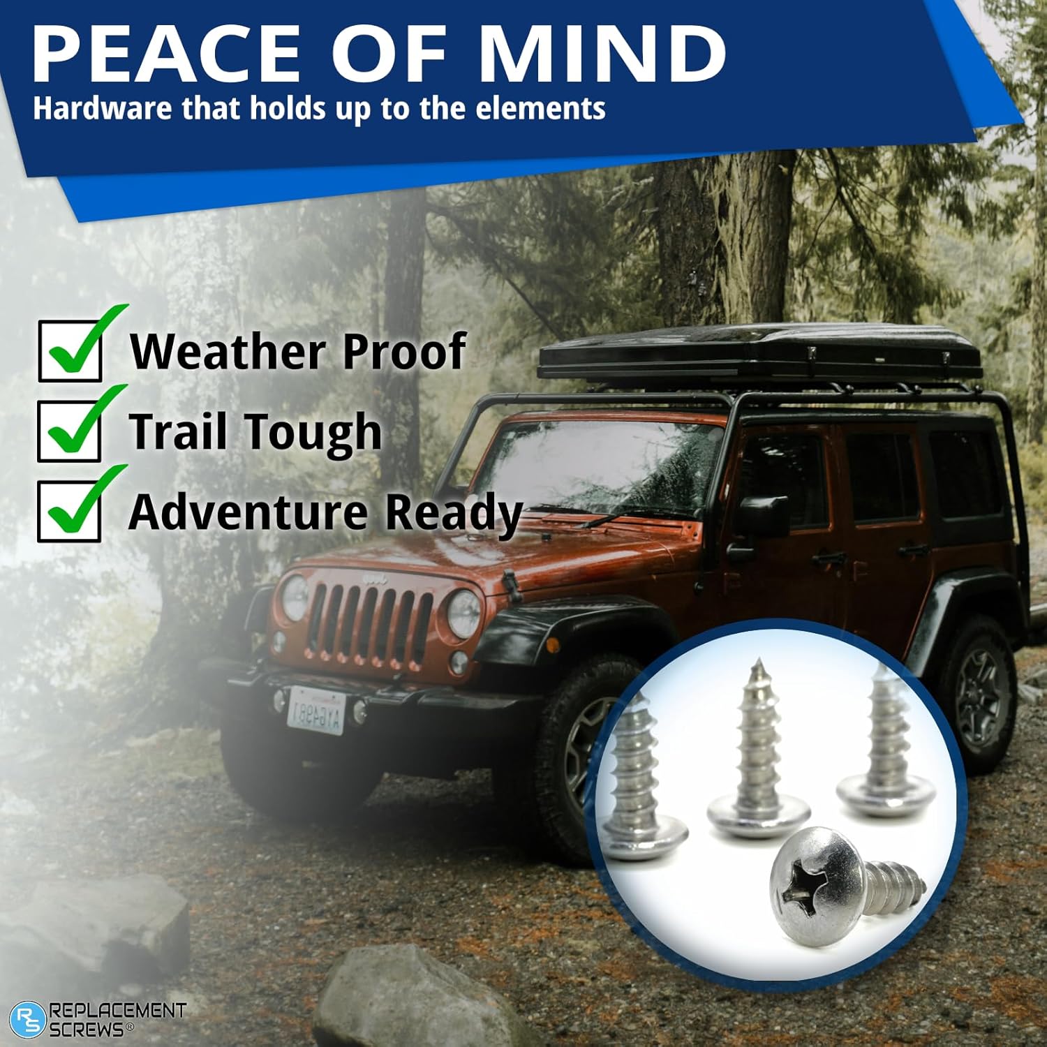 License Plate Screws - Front and Rear Mount Hardware Kit for Plate/Tag and Frame - Self-Tapping Rustproof Stainless Steel Bolts - Fit Most Domestic Cars, Trucks and SUVs (Pack of 4) - Image 6