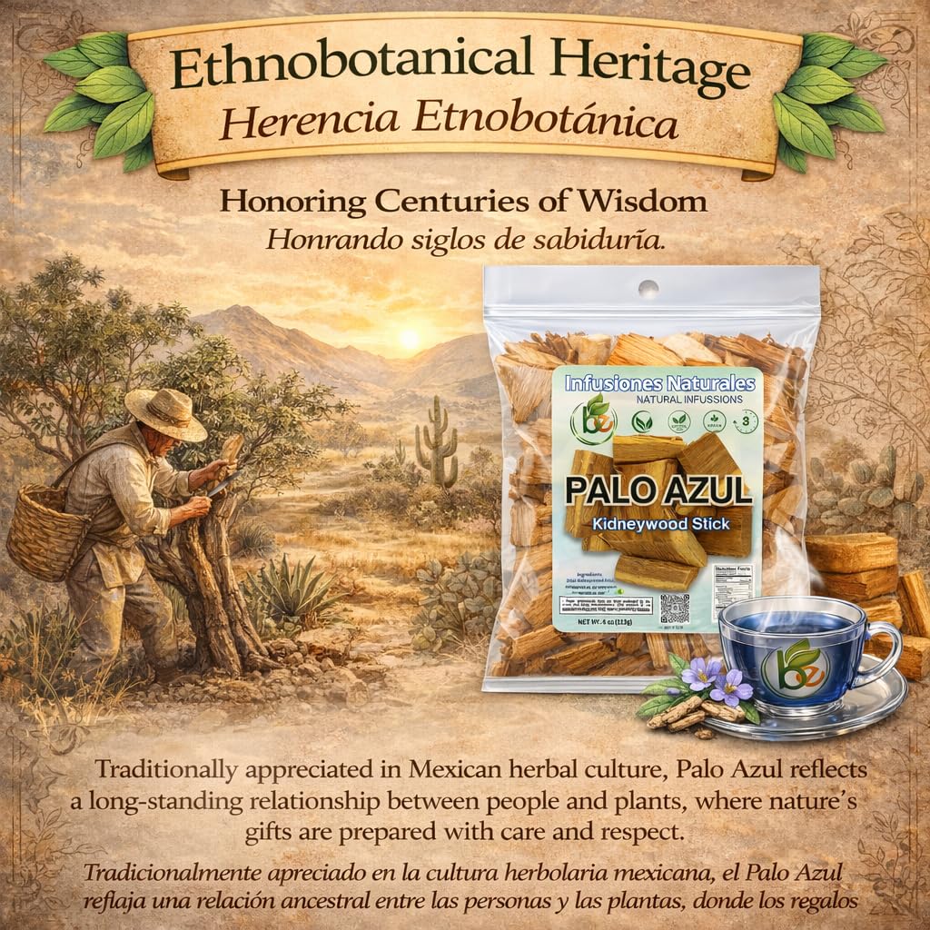 Palo Azul Herbal Tea (4 oz / 113g) – Authentic Kidneywood (Eysenhardtia polystachya) – Visual Blue Fluorescence Infusion – Wildcrafted, 100% Natural, Non-GMO – Makes 40+ Cups – by BEXPERTSUSA - Image 6