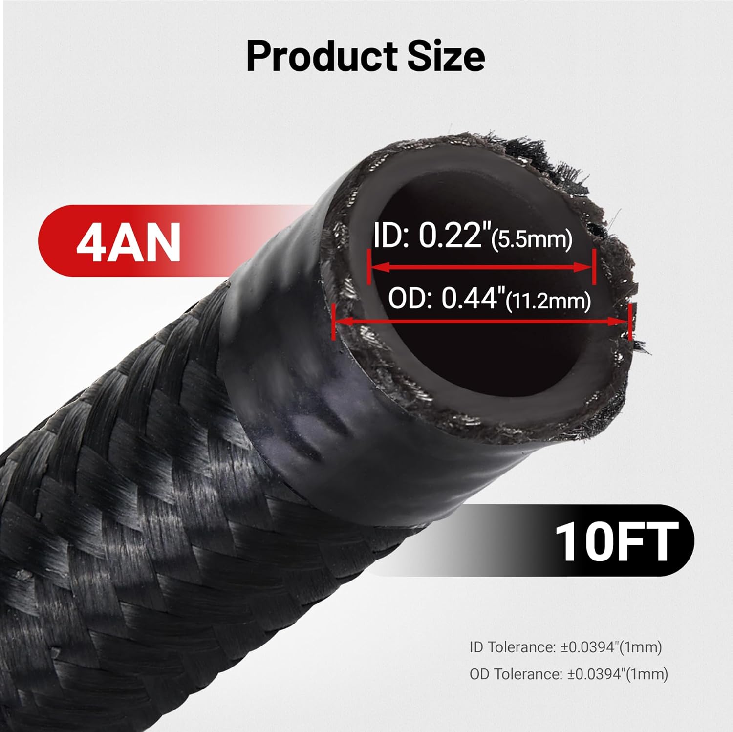 EVIL ENERGY 4AN Fuel Line Kit, 4AN Nylon Braided Fuel Line Hose Fitting Kit CPE 10FT Black - Image 4