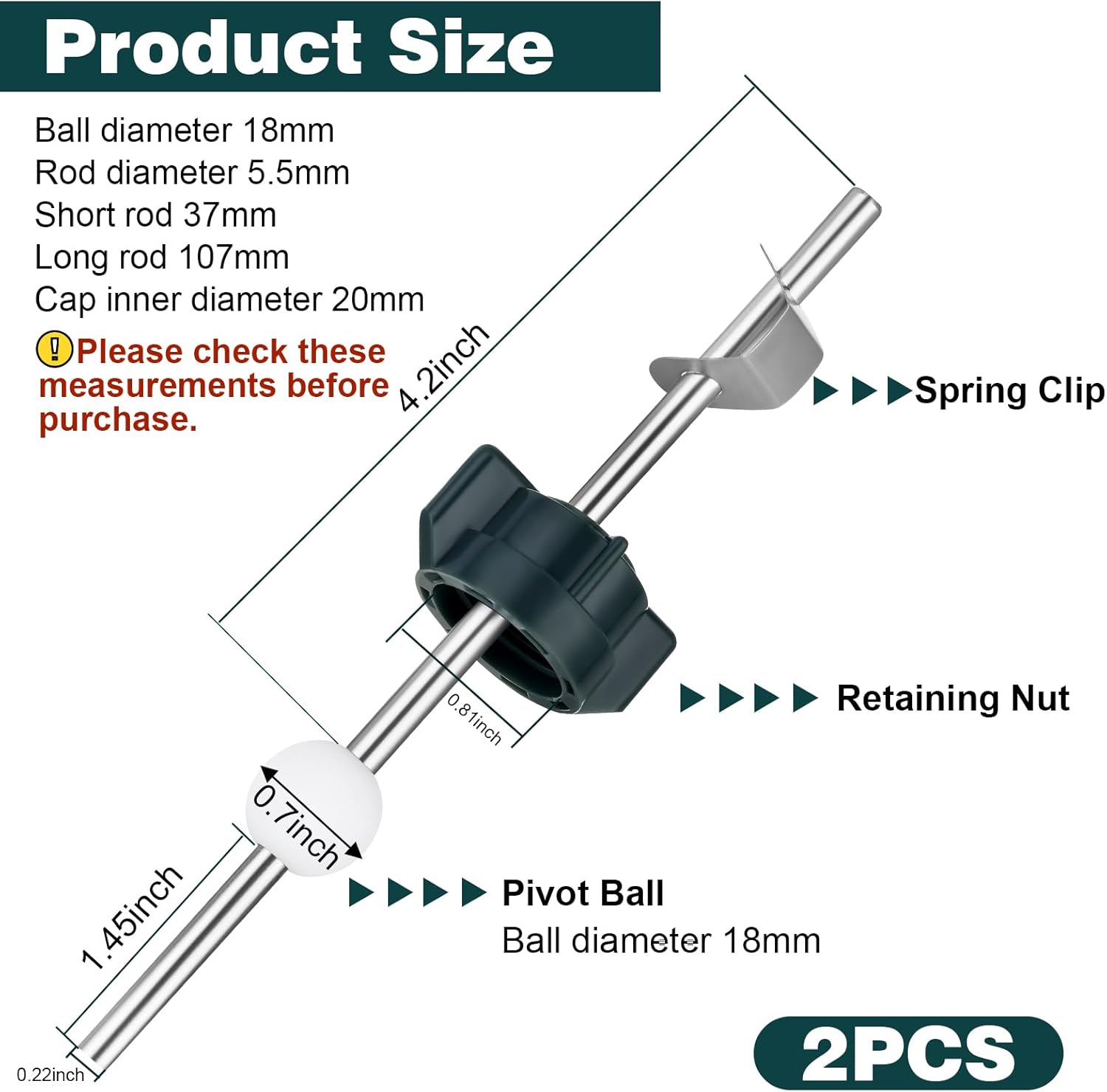 Bathroom Sink Stopper Replacement Kit - Lavatory Pop Up Center Piece Assembly with Pivot Rod, Compatible with Price Pfister, PS2673 PS469 PSB327, Chrome Metal Drain Repair Parts - Image 2