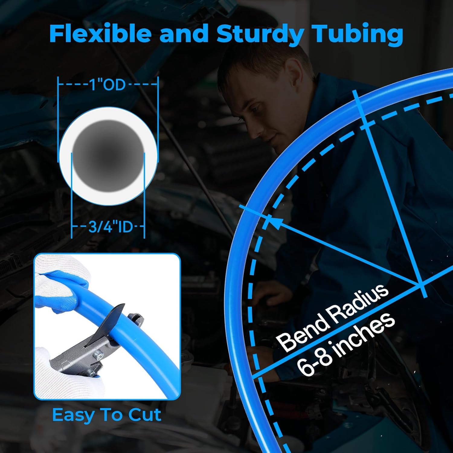 Shop Air line kit 3/4"×100'&200'&300' HDPE-Aluminum-HDPE Air Tubing Compressed Air Line Kit for Air Compressor Accessories Leak Proof&Easy to Install Compressed Air Piping System for Garage - Image 4