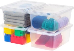 IRIS USA 4-Pack Storage Bins with L...