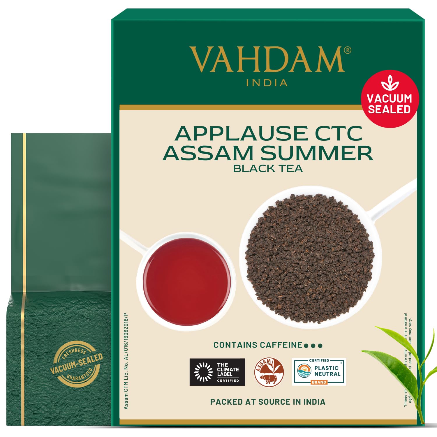 VAHDAM, Assam CTC Black Tea Loose Leaf 170+ cups (12oz) STRONG, BOLD & RICH Loose Leaf | Pure Assam Chai Tea | Pure Unblended Single Origin Black Tea | Vacuum Sealed