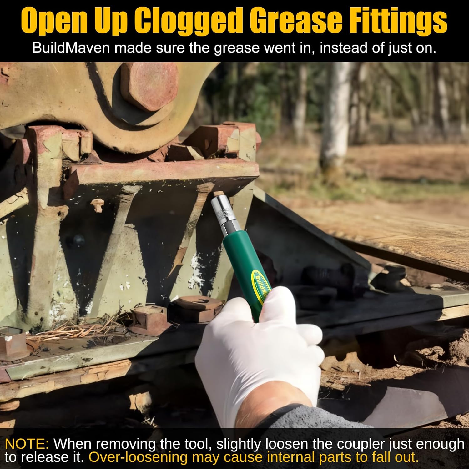 Grease Fitting Cleaning Tool -Grease Zerk Cleaner, Zerk Fitting Cleaning Tool, Remove Old Dried Grease from Fittings, Pins, Shafts, Bushings, and Joints (Green) - Image 2