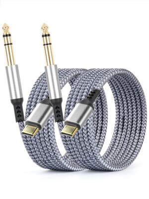 2 Pack USB C to 6.35mm 1/4 inch TRS...