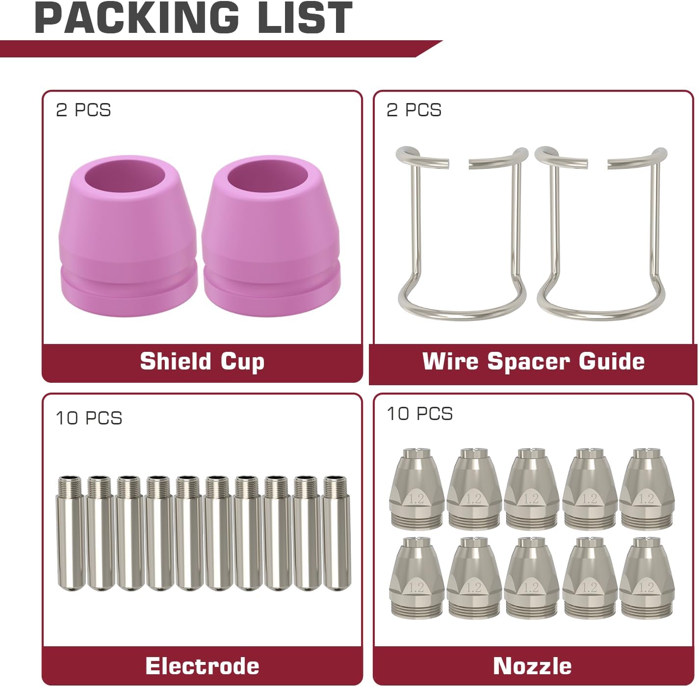 ARCCAPTAIN AG-60 Plasma Cutter Torch Consumables, .045'' SG-55 AG-60 WSD-60 Plasma Cutter Accessories for ARCCAPTAIN CUT55 PRO, CUT55 PROLUX, CUT 55PILOTARC,CUT 55PIL0T, CUT 60HF, CUT 60HF PRO,24 Pcs - Image 6