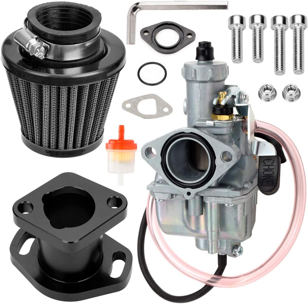 FVRITO Racing VM22 Carburetor for Predator 212cc 196cc 224cc Coleman CT200U BT200X GX160 GX200 6.5hp OHV Clone Engine KT196 Baja MB200 Mini Bike Go Kart with 38mm Air Filter Performance Parts Black