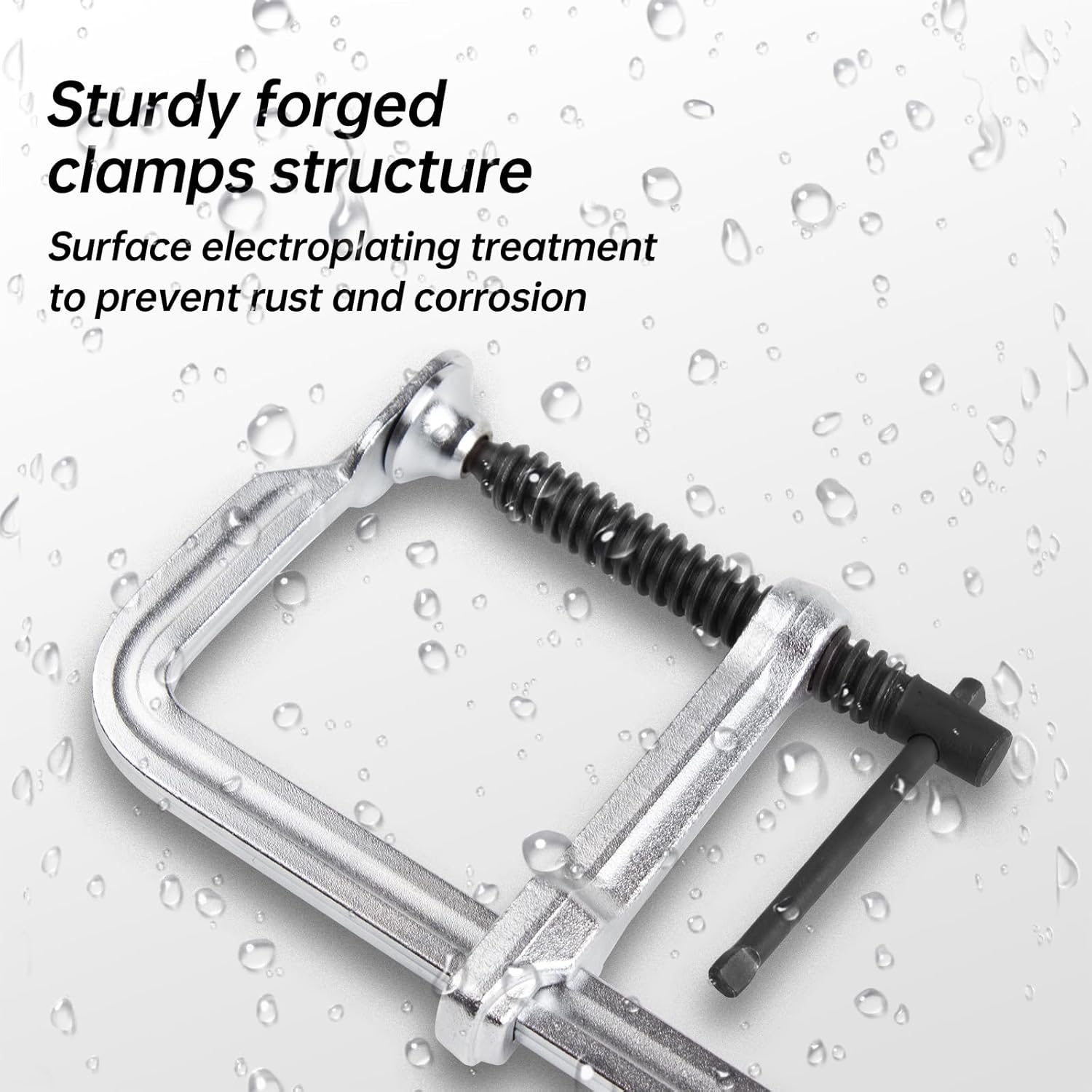 4-Pack Welding Bar Clamps 12 Inch, Drop Forged Steel Bar Clamps Throat Depth 3 inch Load Force 450 Lbs for Woodworking,Welding, Metal working - Image 5