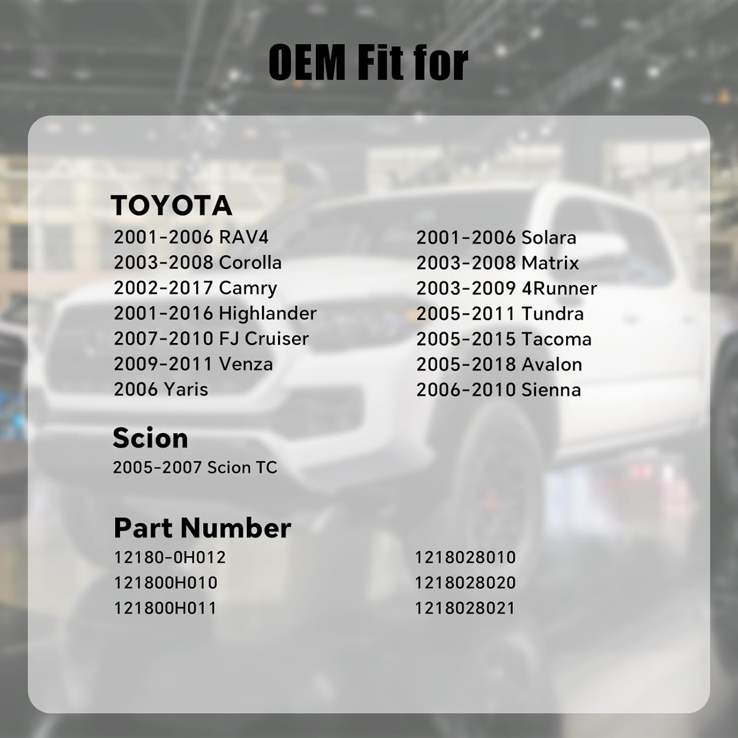 Engine Oil Filler Cap For Toyota Avalon Camry Highlander 4Runner Tacoma Tundra Corolla FJ Cruiser Matrix RAV4 Sienna Solara Venza Yaris Scion,12180-0H012, 121800H010, 121800H011, 1218028020, 121802801 - Image 2