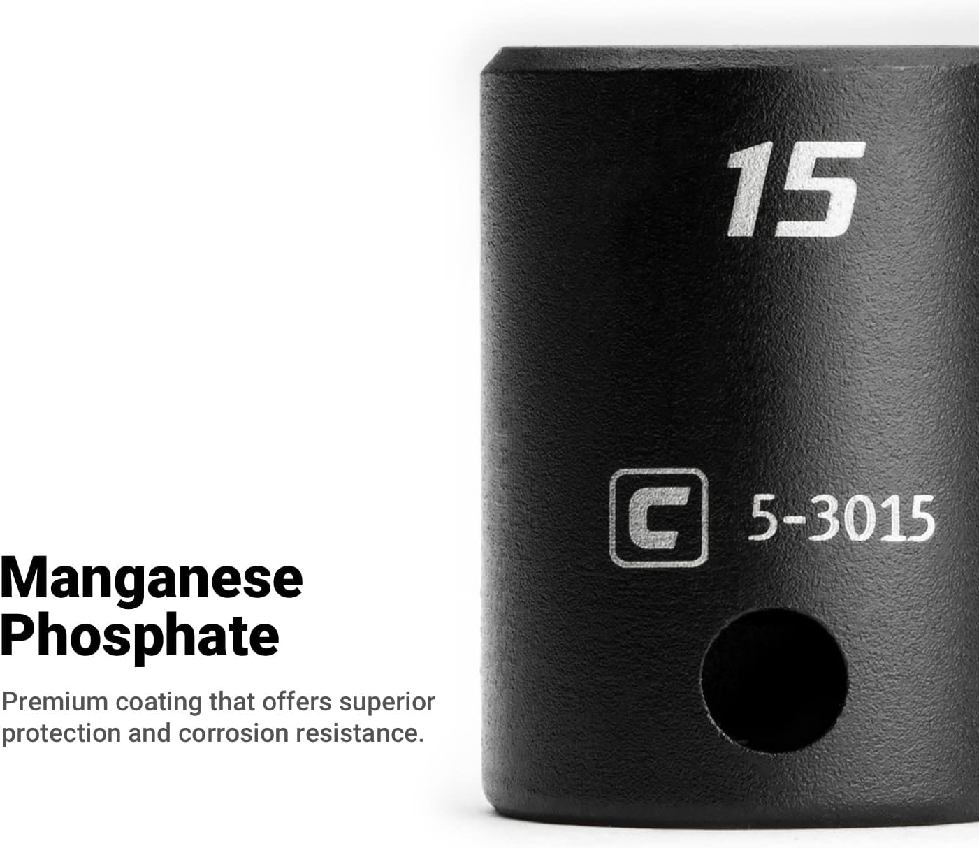 Capri Tools 19 mm Shallow Impact Socket, 3/8-Inch Drive, 6-Point, Metric - Image 4