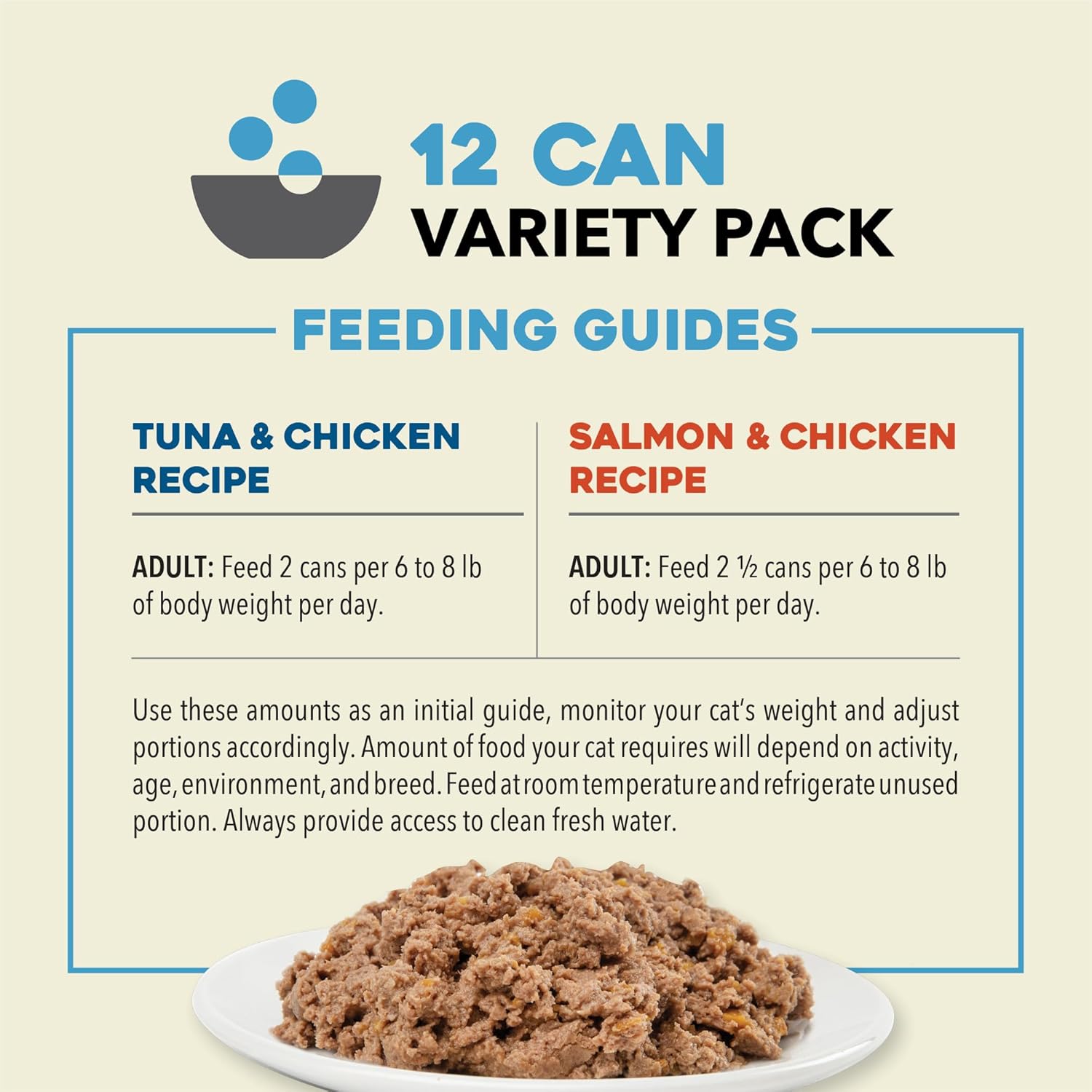 ACANA Premium Pate Wet Cat Food in Bone Broth Variety Pack: Salmon & Chicken + Tuna & Chicken Recipes 3oz Cans (12 Count, 6 of Each) - Image 6