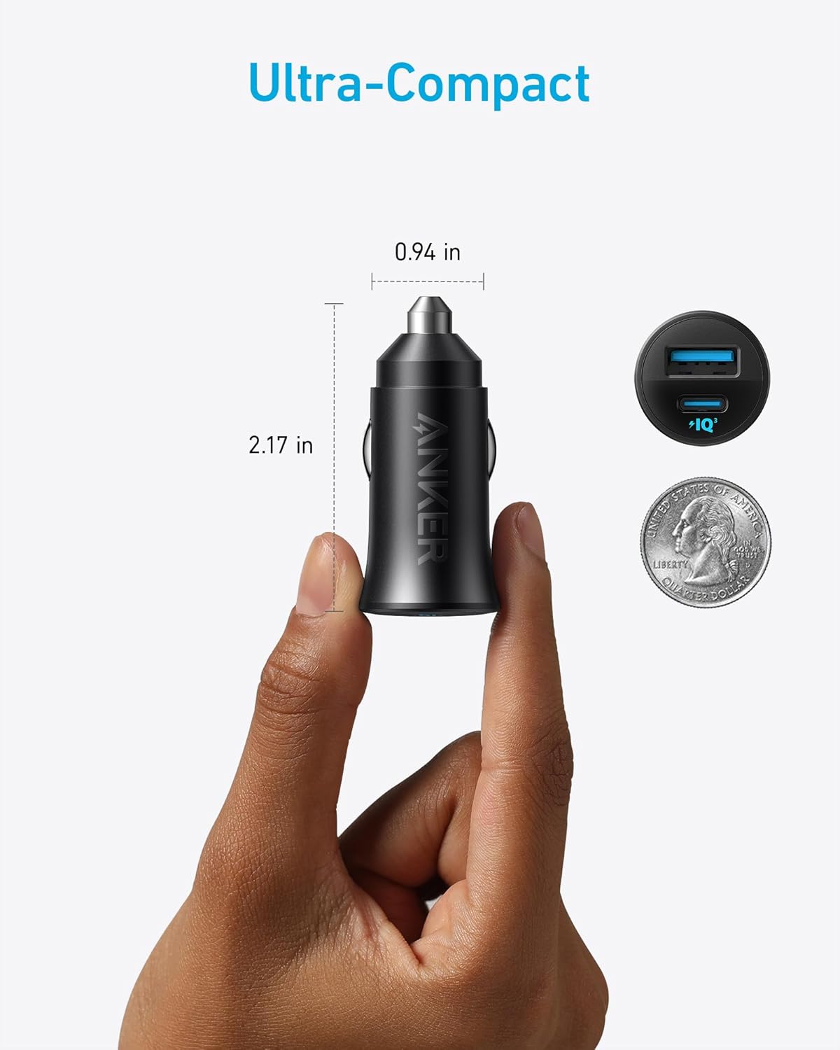 Anker USB-C Car Charger, 2-Pack 30W 2-Port Type-C Car Adapter, Cigarette Lighter Adapter with Power IQ 3.0,for iPhone 17/16/15/14/13 Series,Samsung Galaxy S25/S24/S23/S22/S21 Series,iPad Pro,AirPods - Image 3