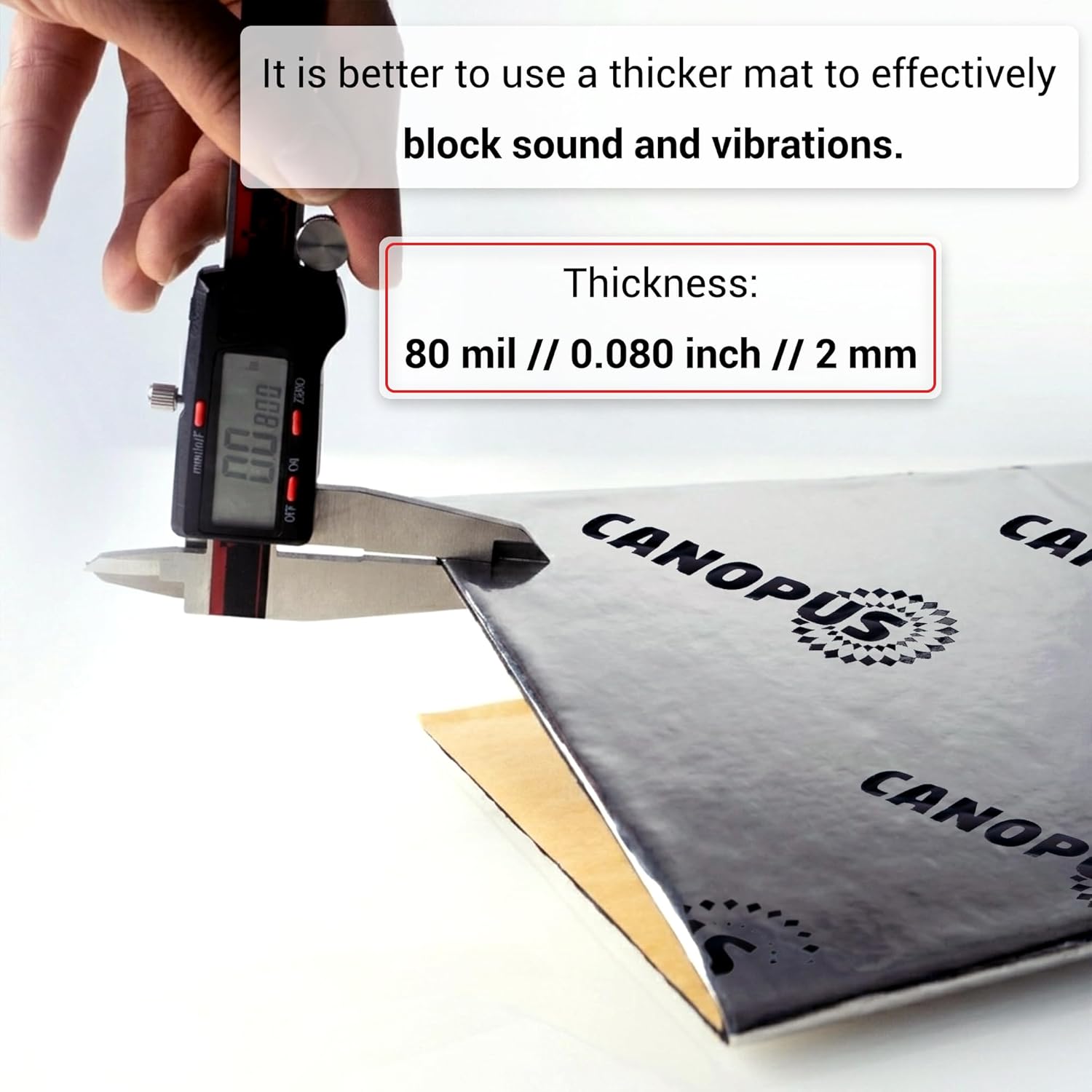 CANOPUS Car Sound Deadening Mat - 80 mil, 5 sqft, Butyl Sound Deadener for Trunk, Doors, Floor & Ceiling, Audio Dampening Material, Pack of 5 Sheets, Silver - Image 4