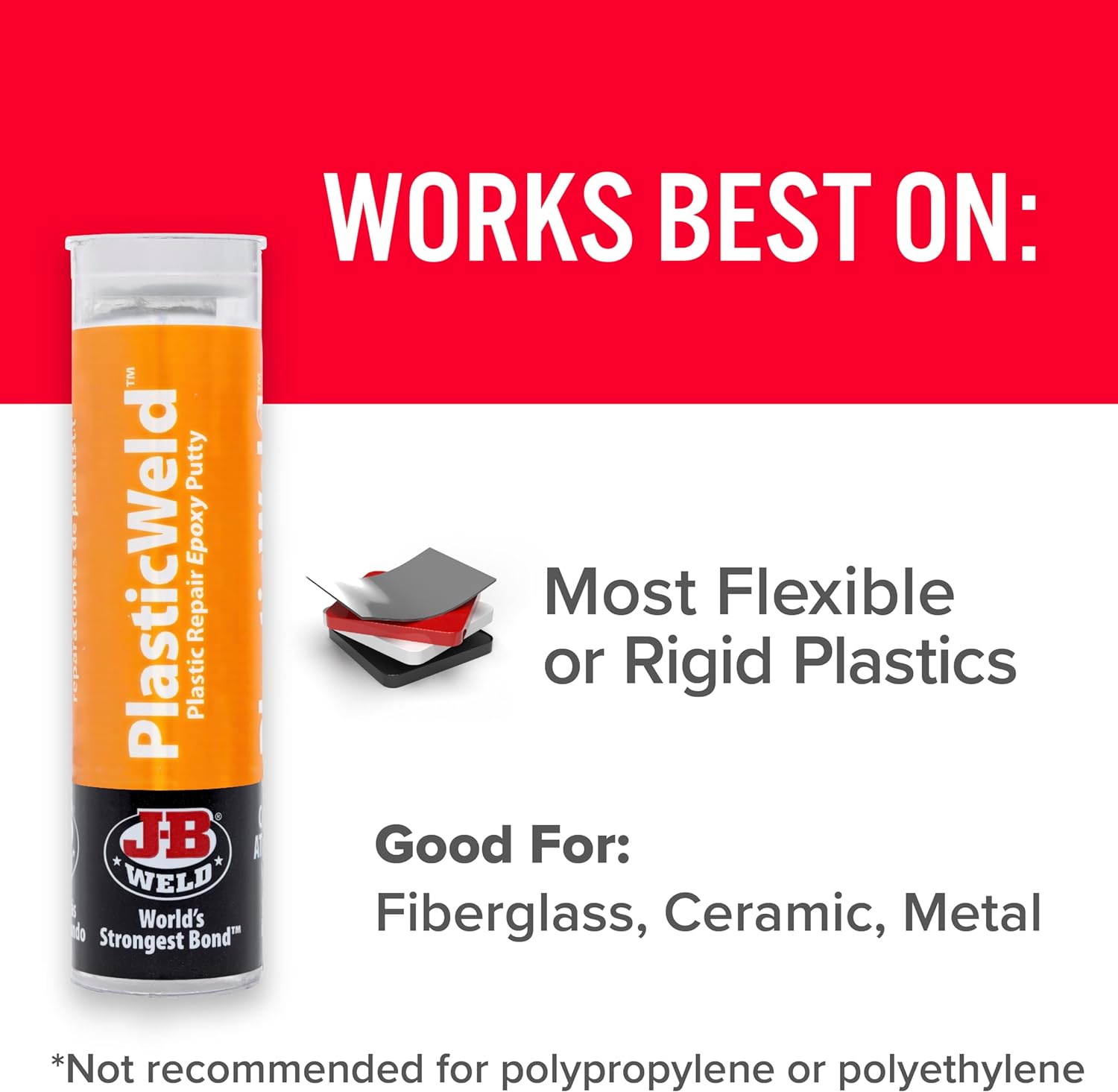 J-B Weld 8237 PlasticWeld Plastic Repair Epoxy Putty - 2 oz. - Image 5
