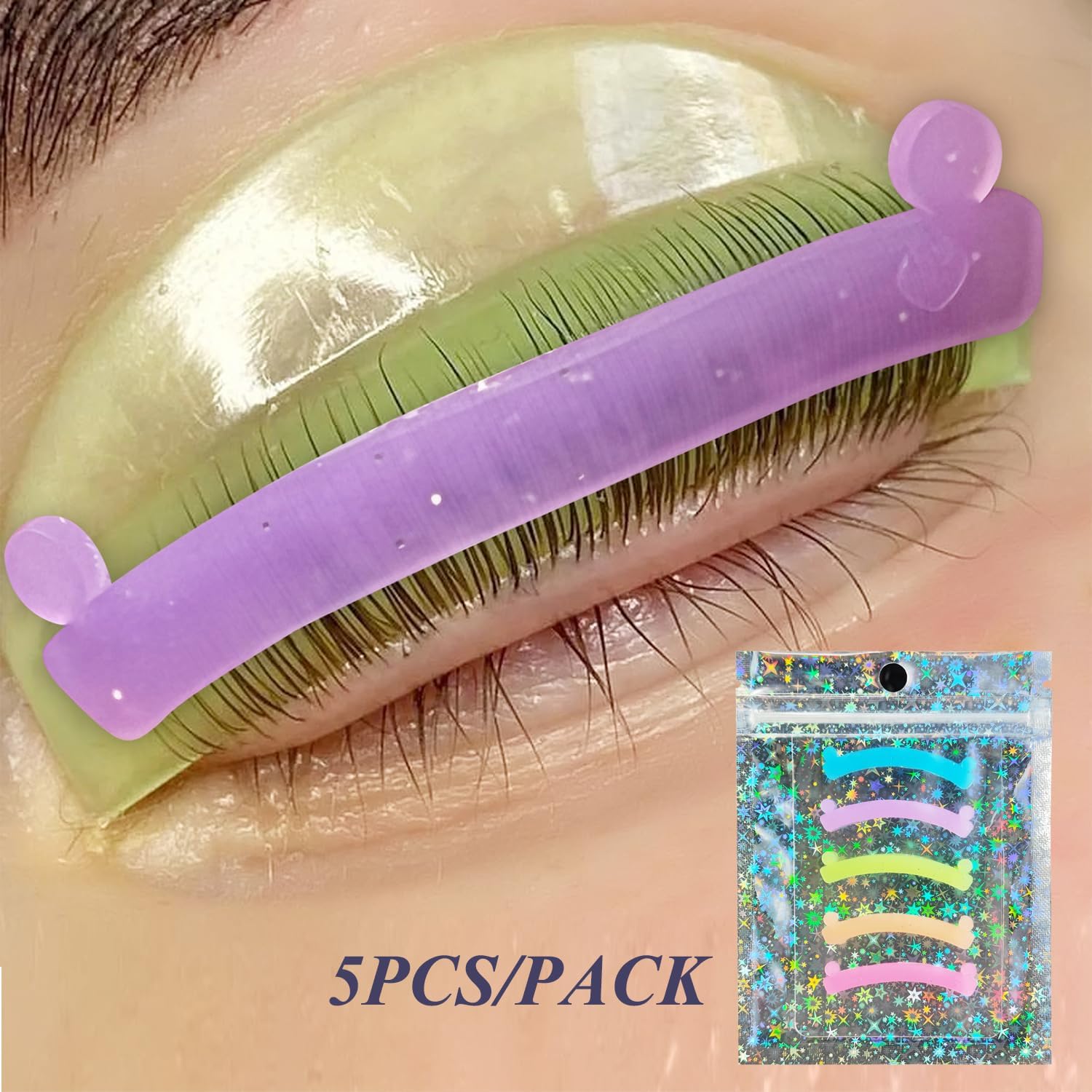 PERMANIA Lash Lift Ribbon, 5 Pcs Silicone Eyelash Rods Ribbon Soft Colorful Lash Lift Tool Flexible Perm Roller Multi-Functional for Eyelash Lifting - Image 7