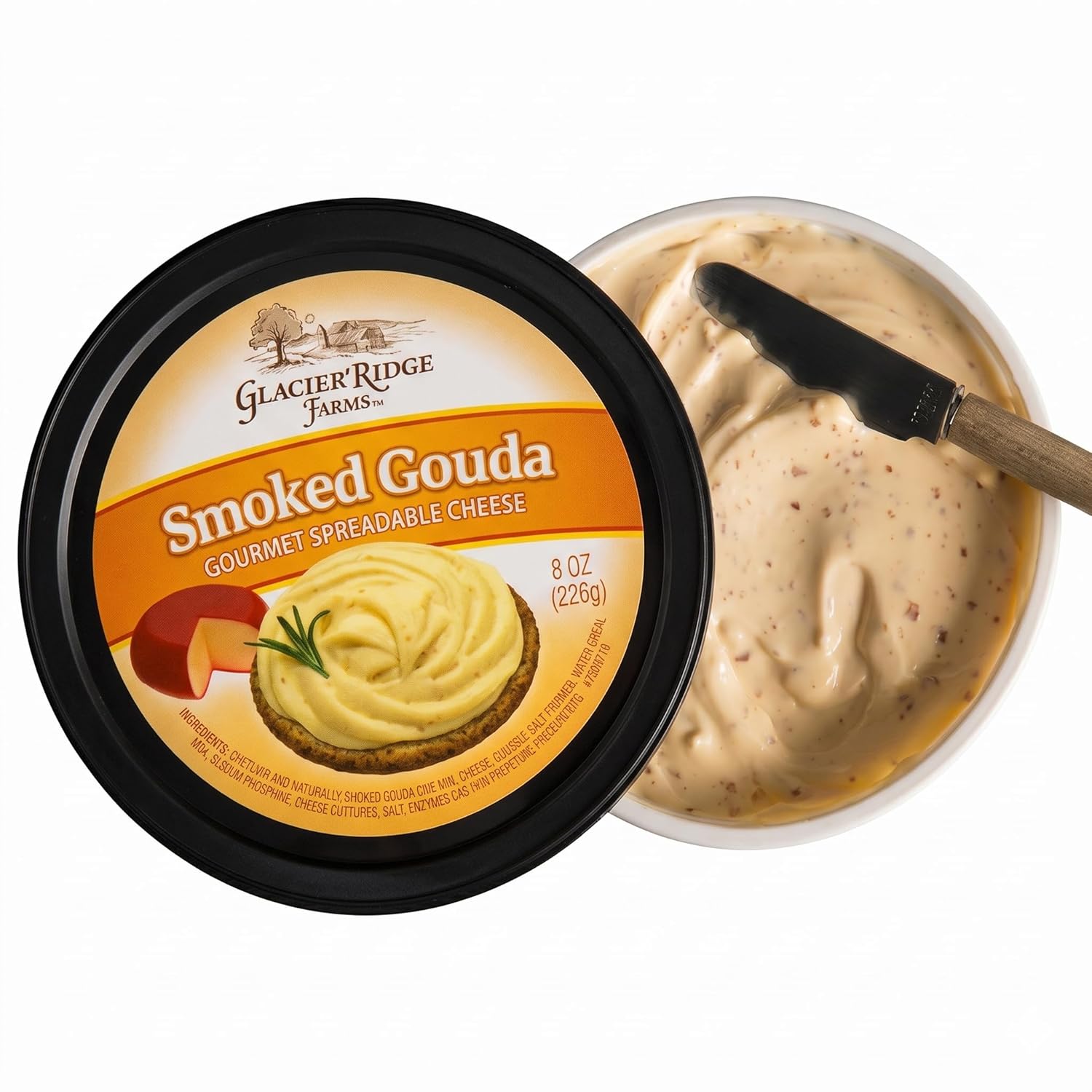 Glacier Ridge Farms Smoked Gouda Gourmet Spreadable Cheese 8oz (One Cup) - Image 2