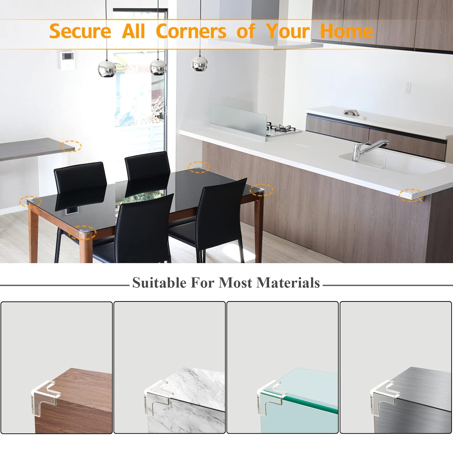 12 Pack Corner Protector, Clear Corner Guards Table Edge Protectors, Baby Safety Corner Bumpers Covers, Furniture & Sharp Corner Baby Proofing, T Shaped - Image 5