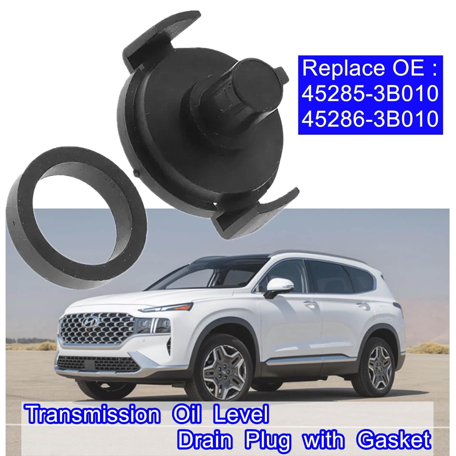 Transmission Oil Level Drain Plug with Gasket for Hyundai Elantra, Tucson, Sonata & Kia Optima, Soul, Sportage, Telluride, Replaces 45285-3B010, 45286-3B010 - Image 3