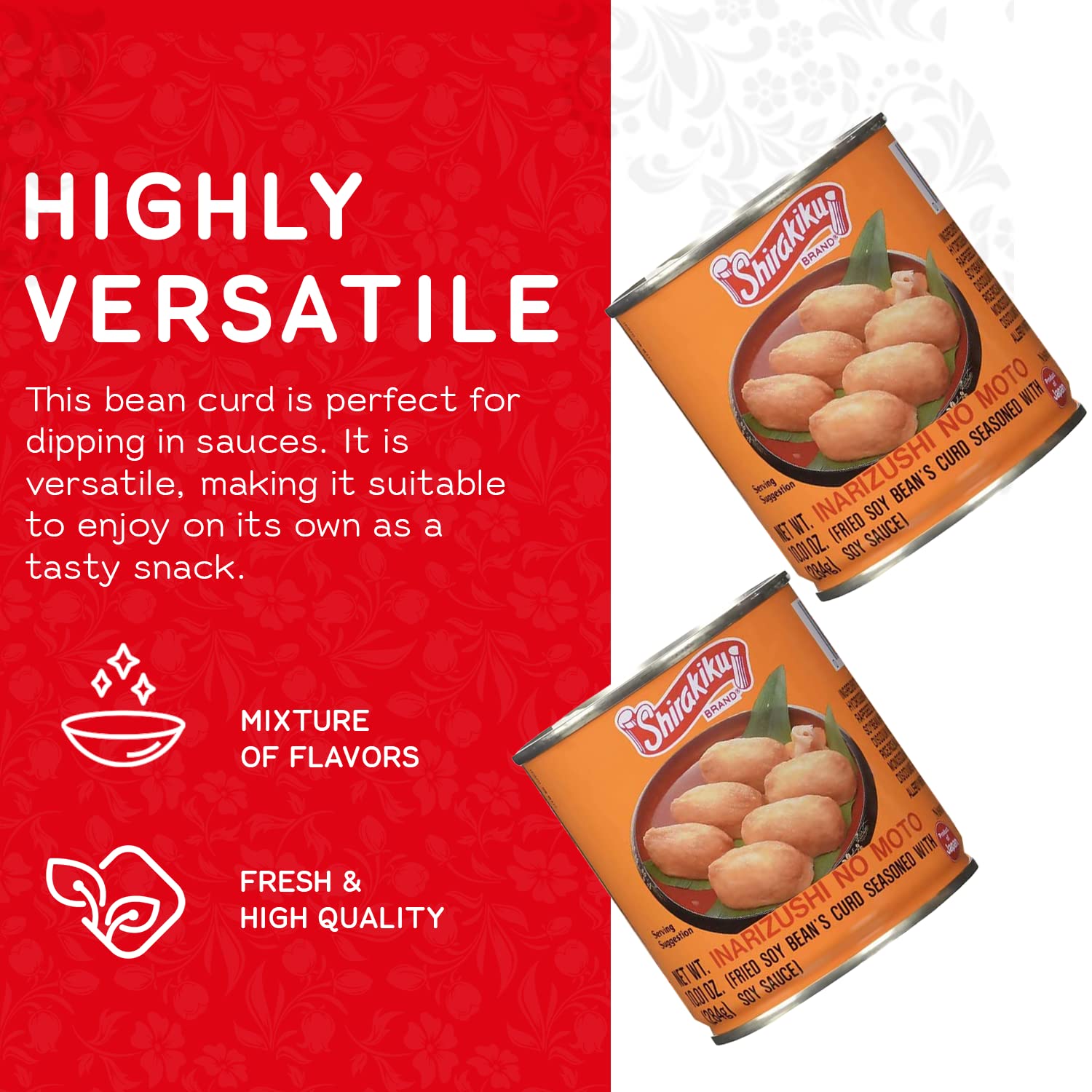 Shirakiku Inarizushi No Moto - Japanese Seasoned Fried Soy Bean Curd | Fried Bean Curd, Hydrogenated Vegetable Oil, Wheat, and Soybean | Soy Bean Flavor, 10.01oz - (Pack of 3) - Image 5