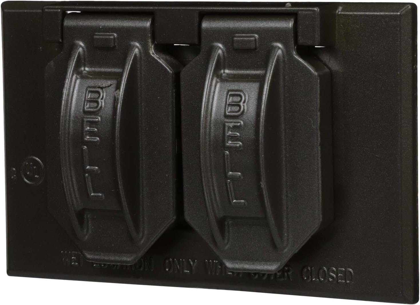 Hubbell-Raco 5180-2 2-Hole Weatherproof Device Cover, 4-9/16 in L X 2-13/16 in W X 1 in T, Bronze