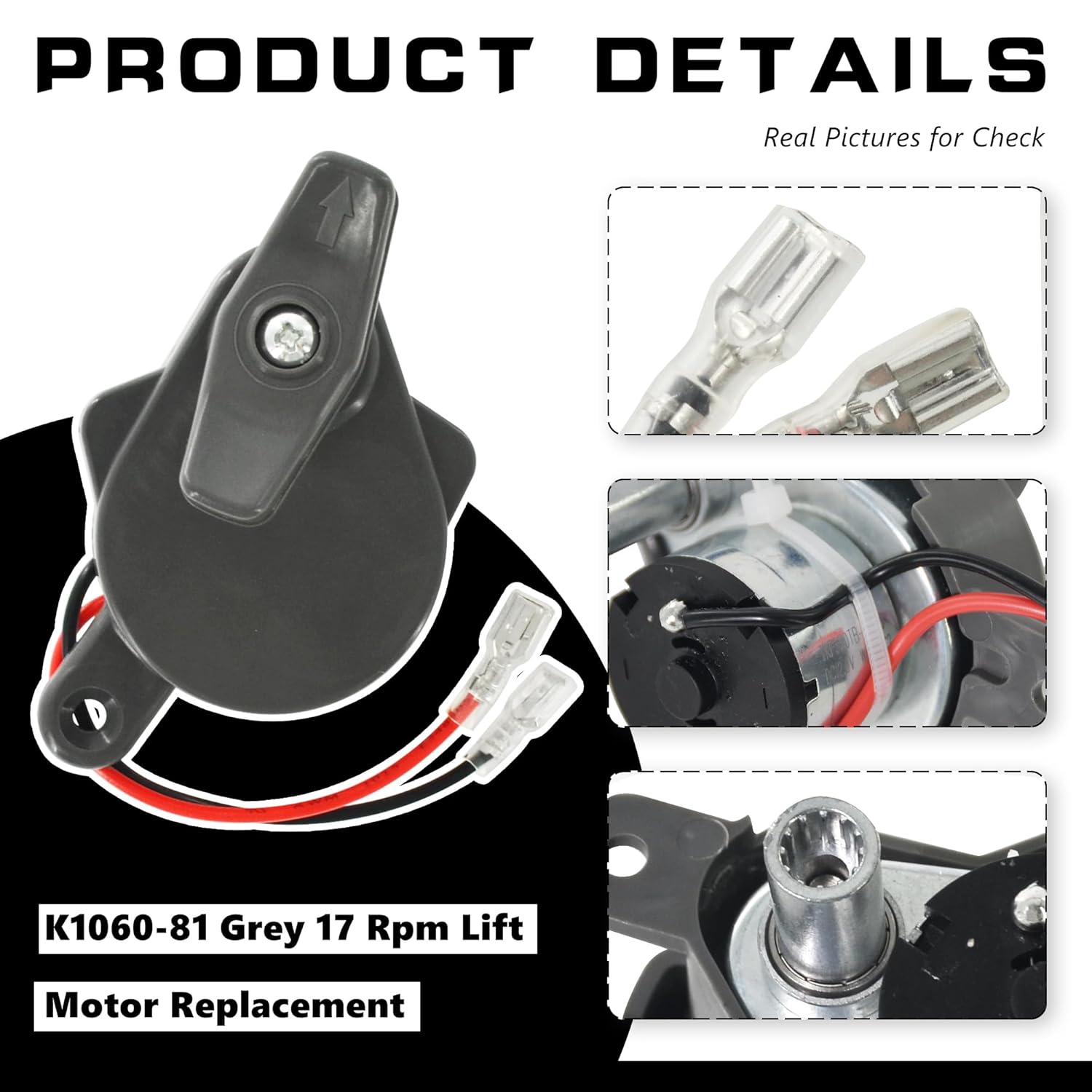 RV Fan Vent K6010-81 17 RPM Lift Motor B Series Roof Vents with Powered Lifts - Gray Cap - Image 5