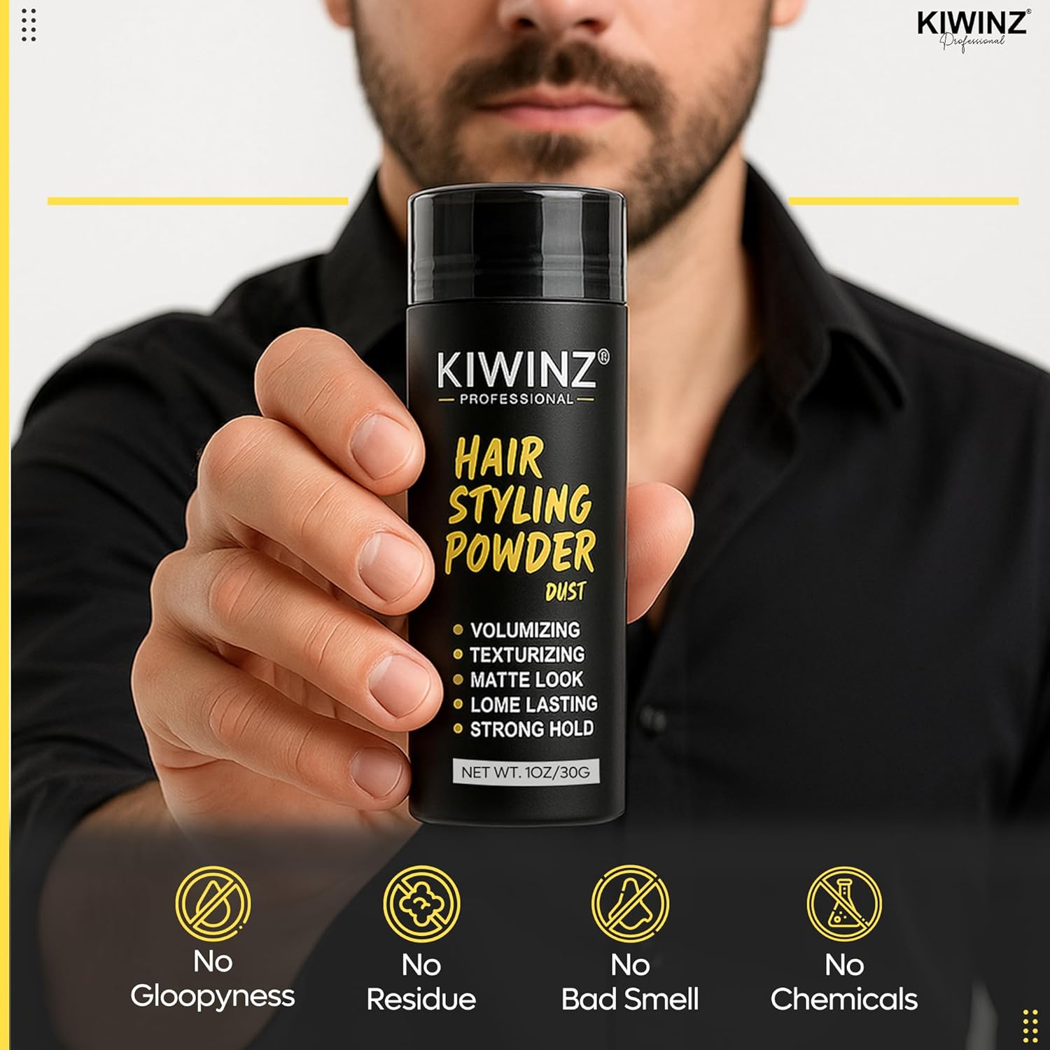 Hair Styling Powder for Men – Natural Look Texture Hair Powder with Matte Finish – Long-Lasting Hold, Adds Volume & Texture, Non-Sticky and Smells Great – 30g - Image 7